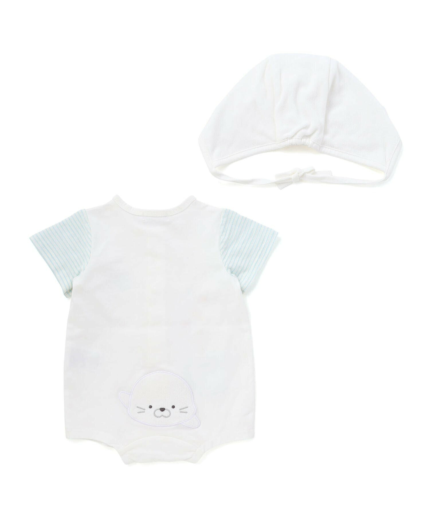 🇯🇵預訂 日本直送🇯🇵Slap Slip Baby兩色章魚海豹造型短袖包屁衣帽子套裝