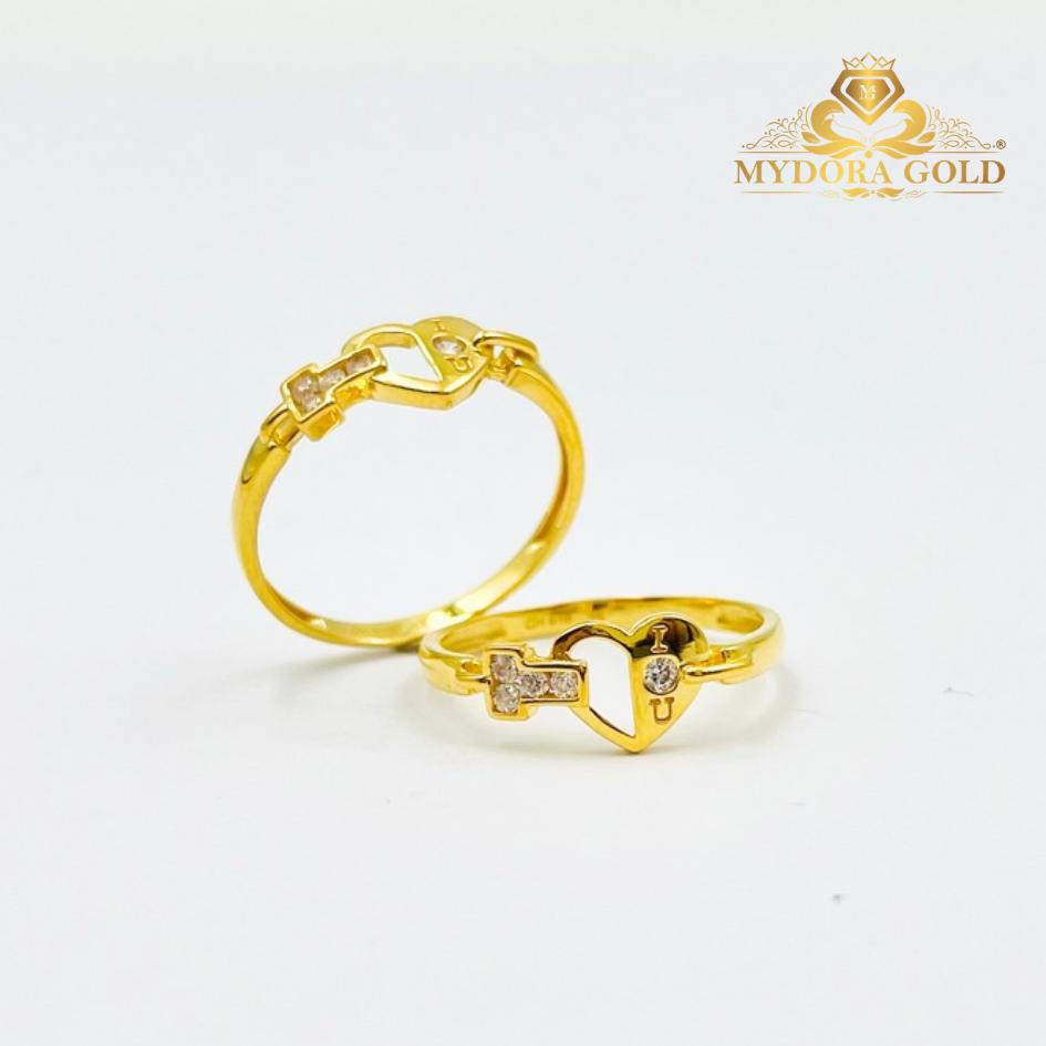 MYDORA Cincin CZ Batu I Love U l EMAS 916/22K