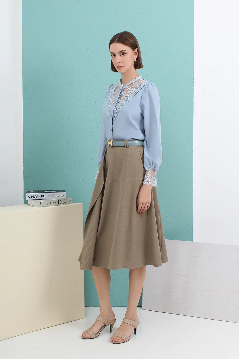 MF88108 Eleanor Drape Midi Skirt