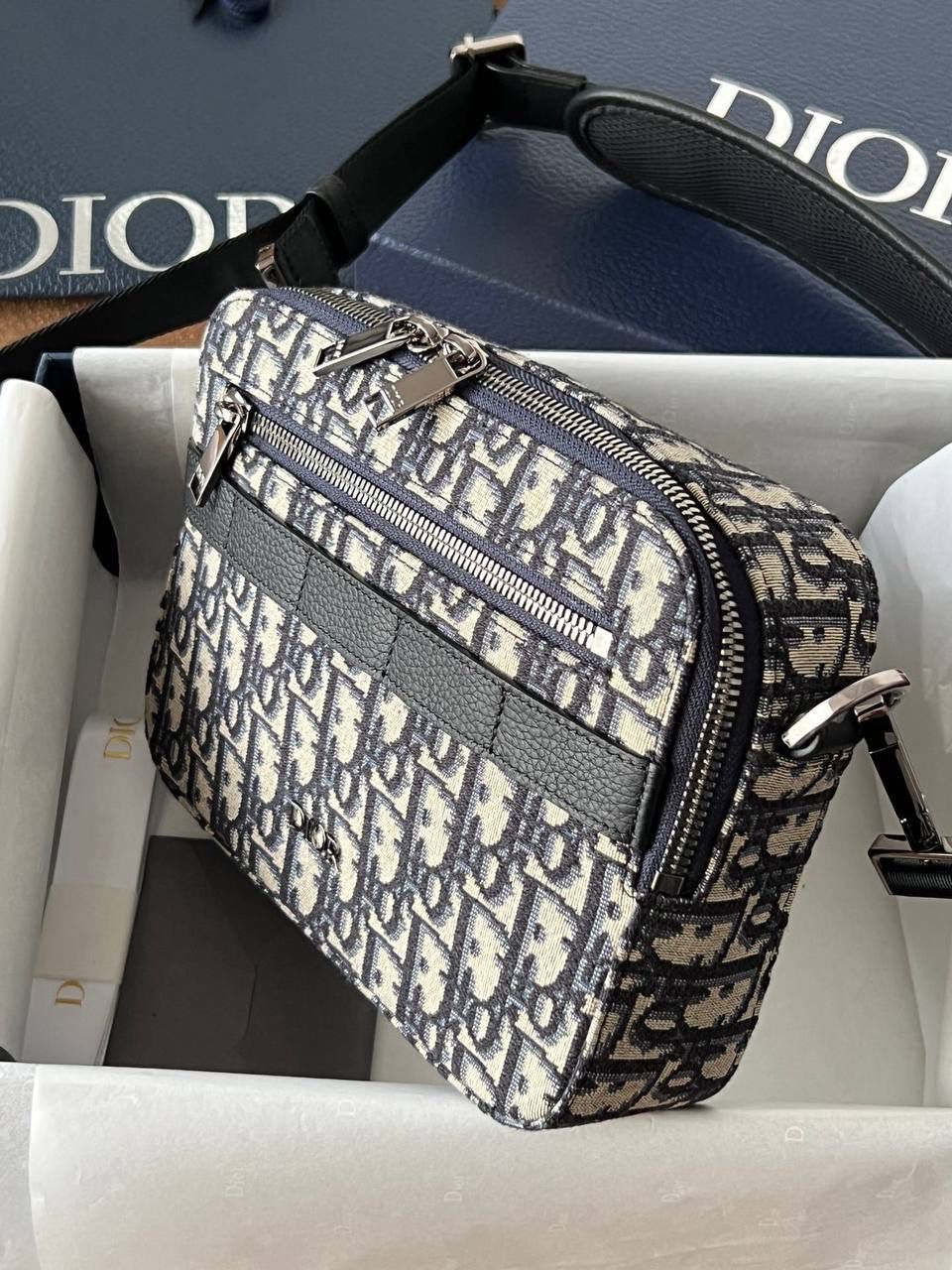 实拍 ❤️ Safari 信使包(附肩带) 米色和黑色 Oblique 印花💼