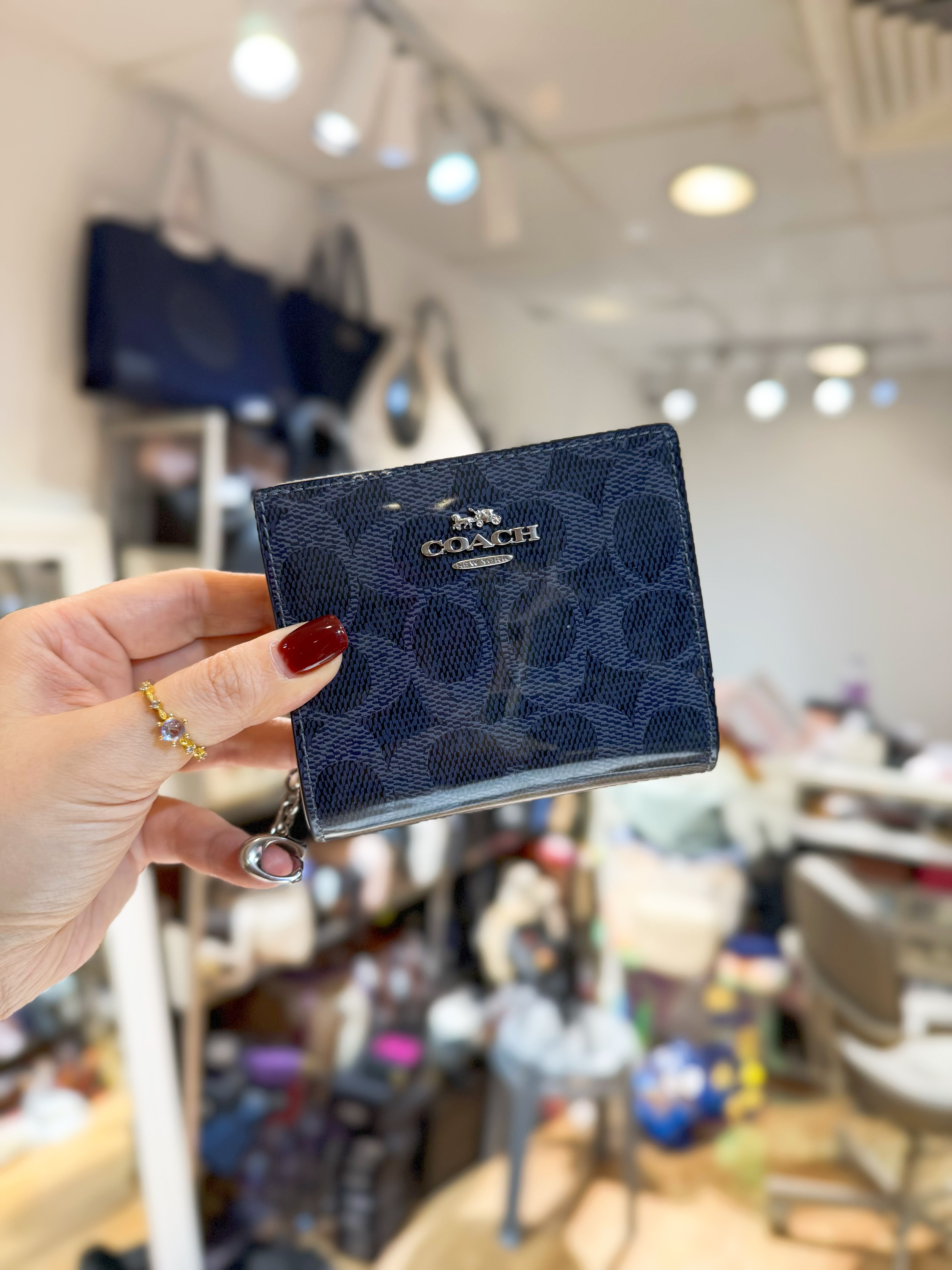 Coach Snap wallet pat/navy/m