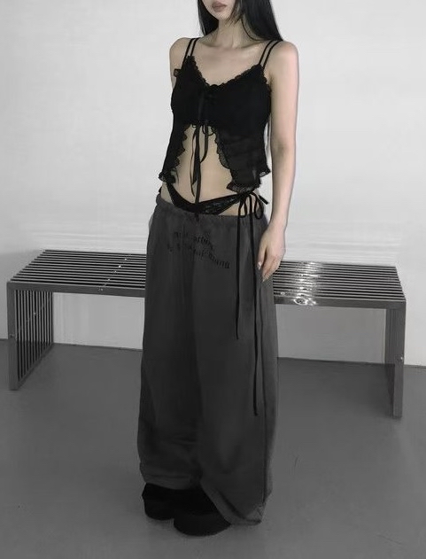 Ribbon Lace Mesh Sleeveless Top