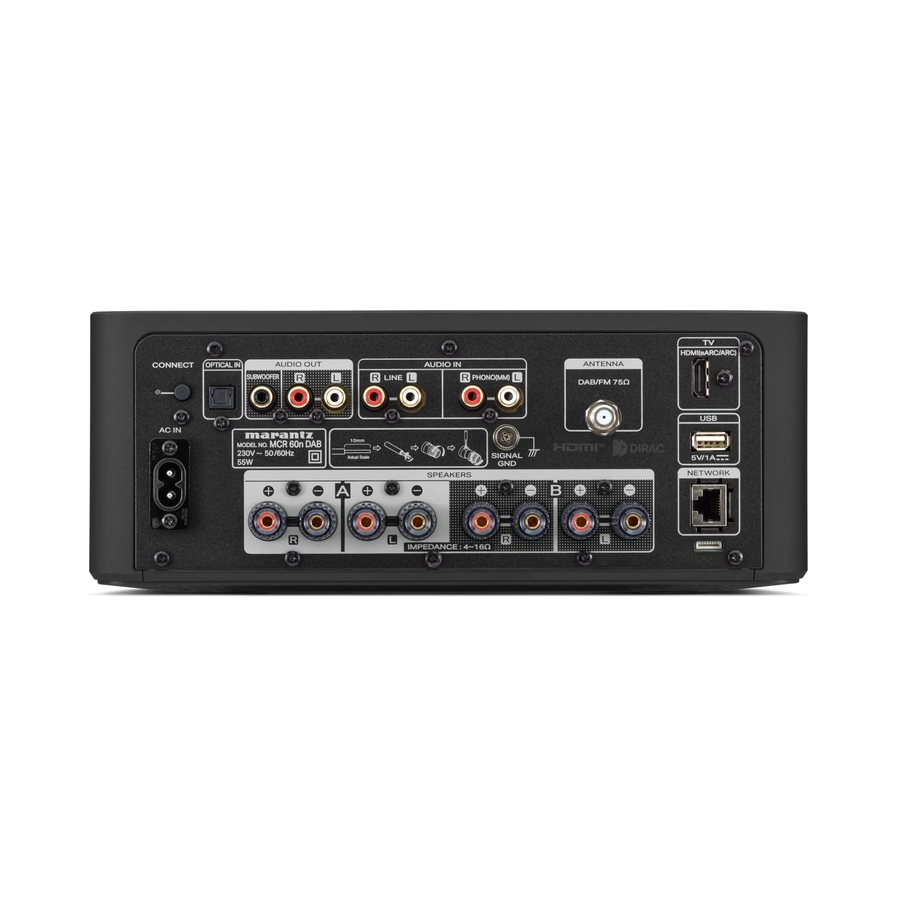 Marantz MCR 60n DAB Compact All-in-One Hi-Fi System Powered by HEOS™ with CD Player, HDMI eARC and MM Phono Stage