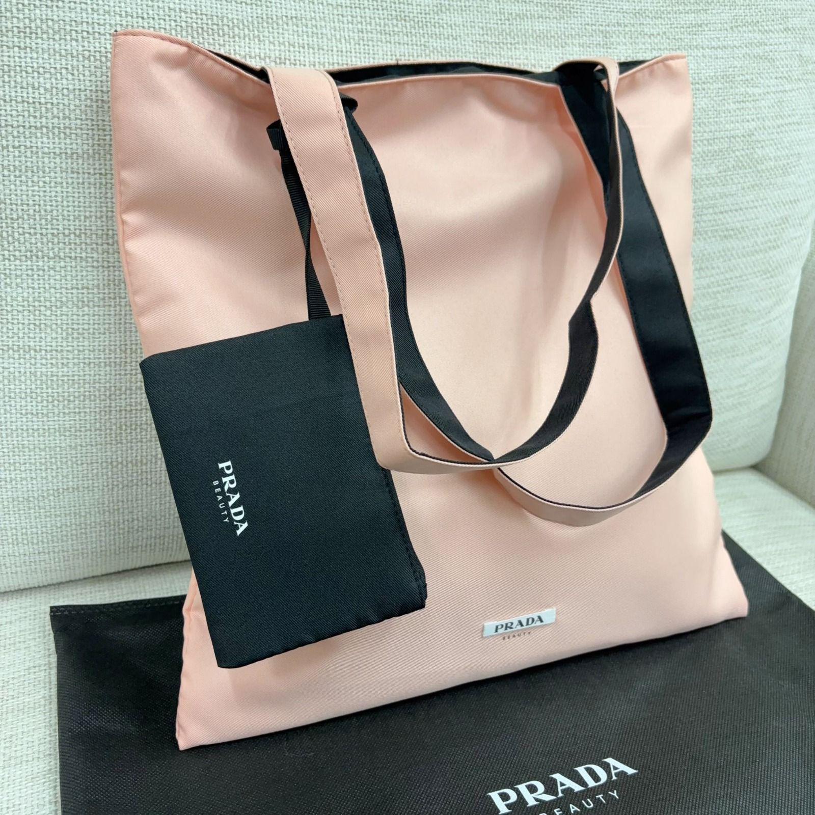 最新款🔥Prada Beauty珊瑚橙色厚身雙面 Tote bag 