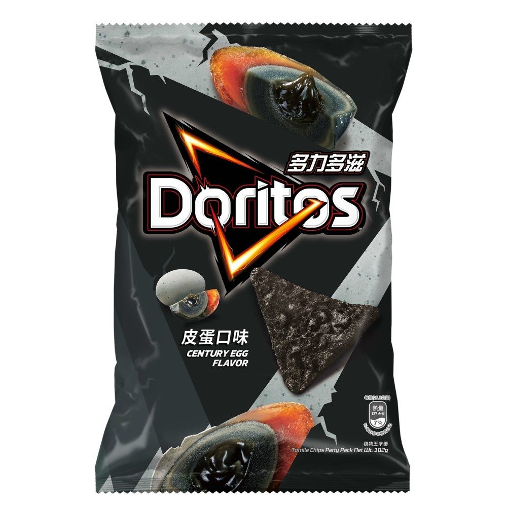 台灣 Doritos  玉米脆片 薯片(皮蛋味) 102g  此日期或之前食用：2027.2.27