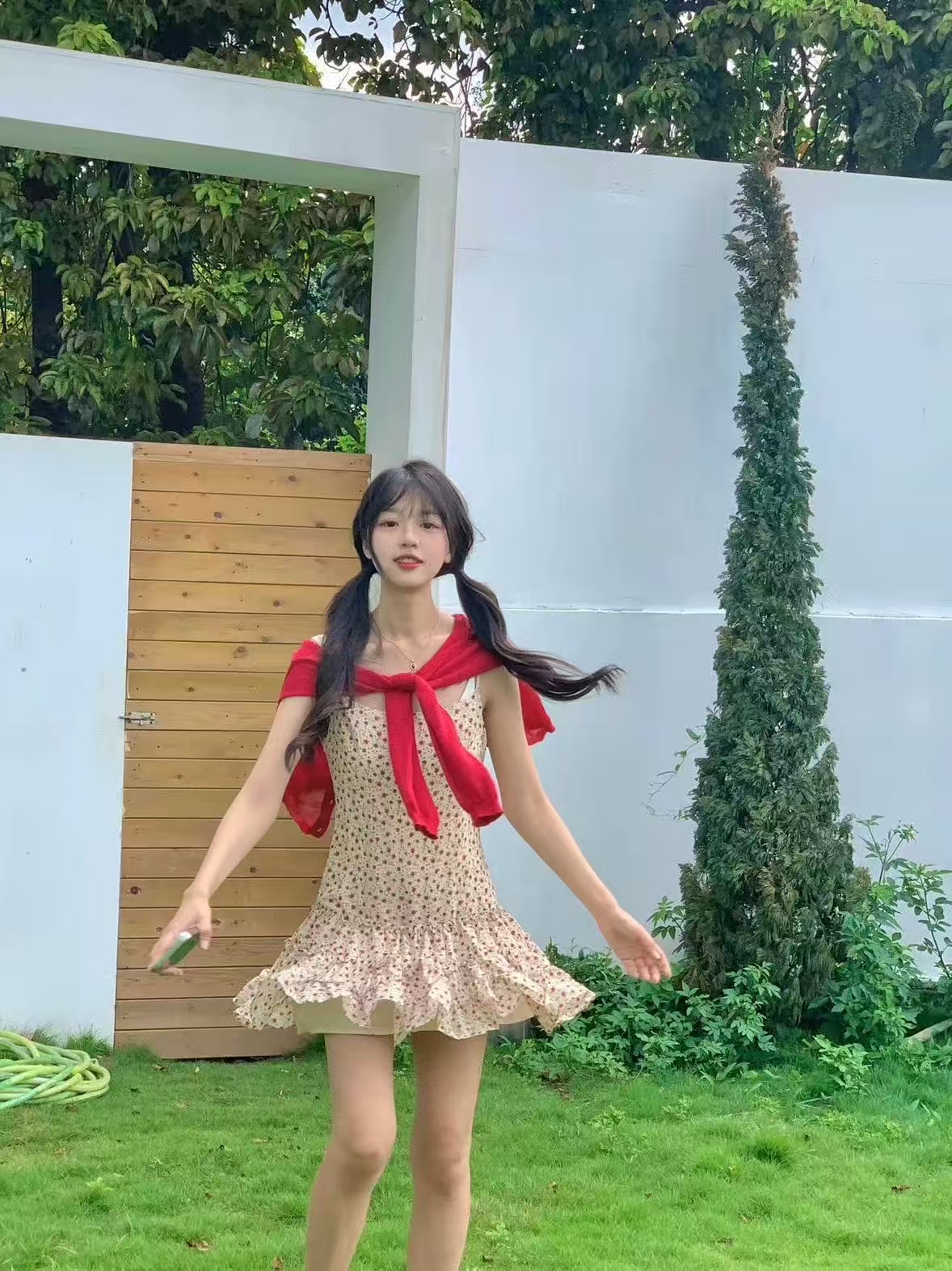 DR382田园风碎花短裙