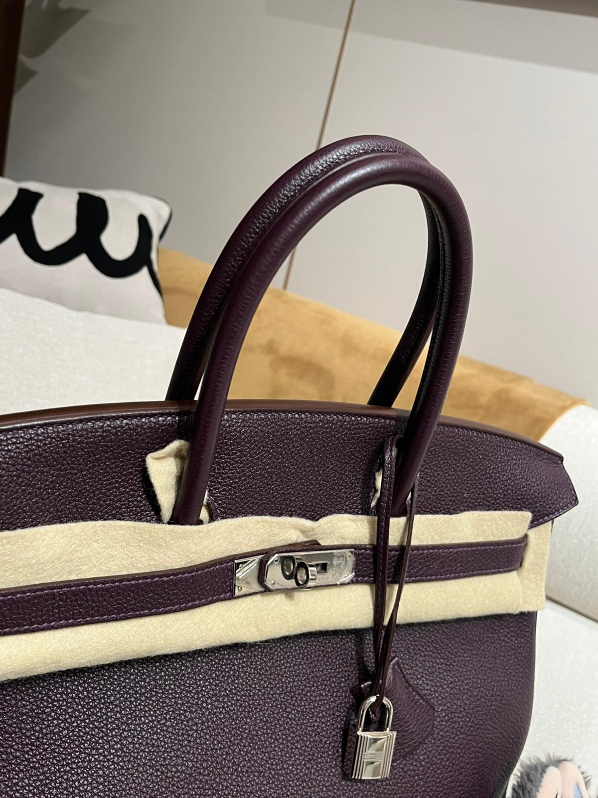 Hermes Birkin 35 Stamp [Q] 葡萄紫色Raisin Togo Calfskin 100%Authentic, 95%New ✅Key Lock✅Dust bag✅Box