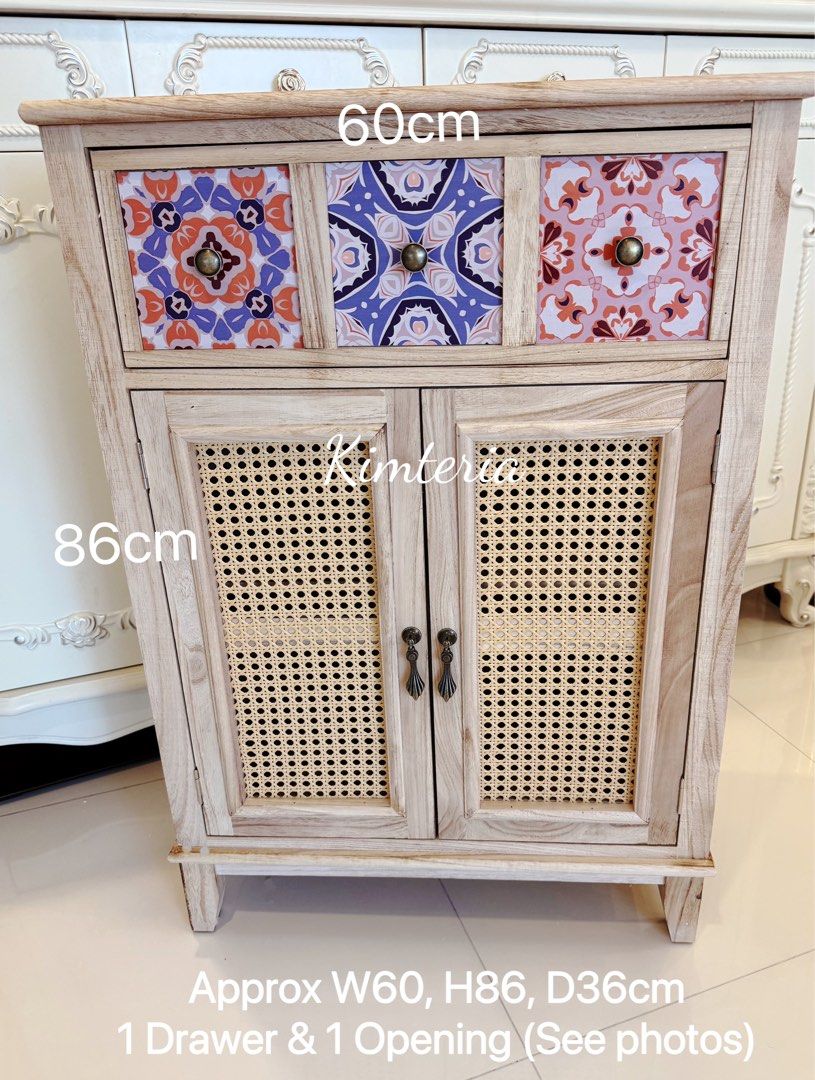 Gorgeous Paranakan Rustic Cabinet - (2 layer shelves & 1 big drawer)