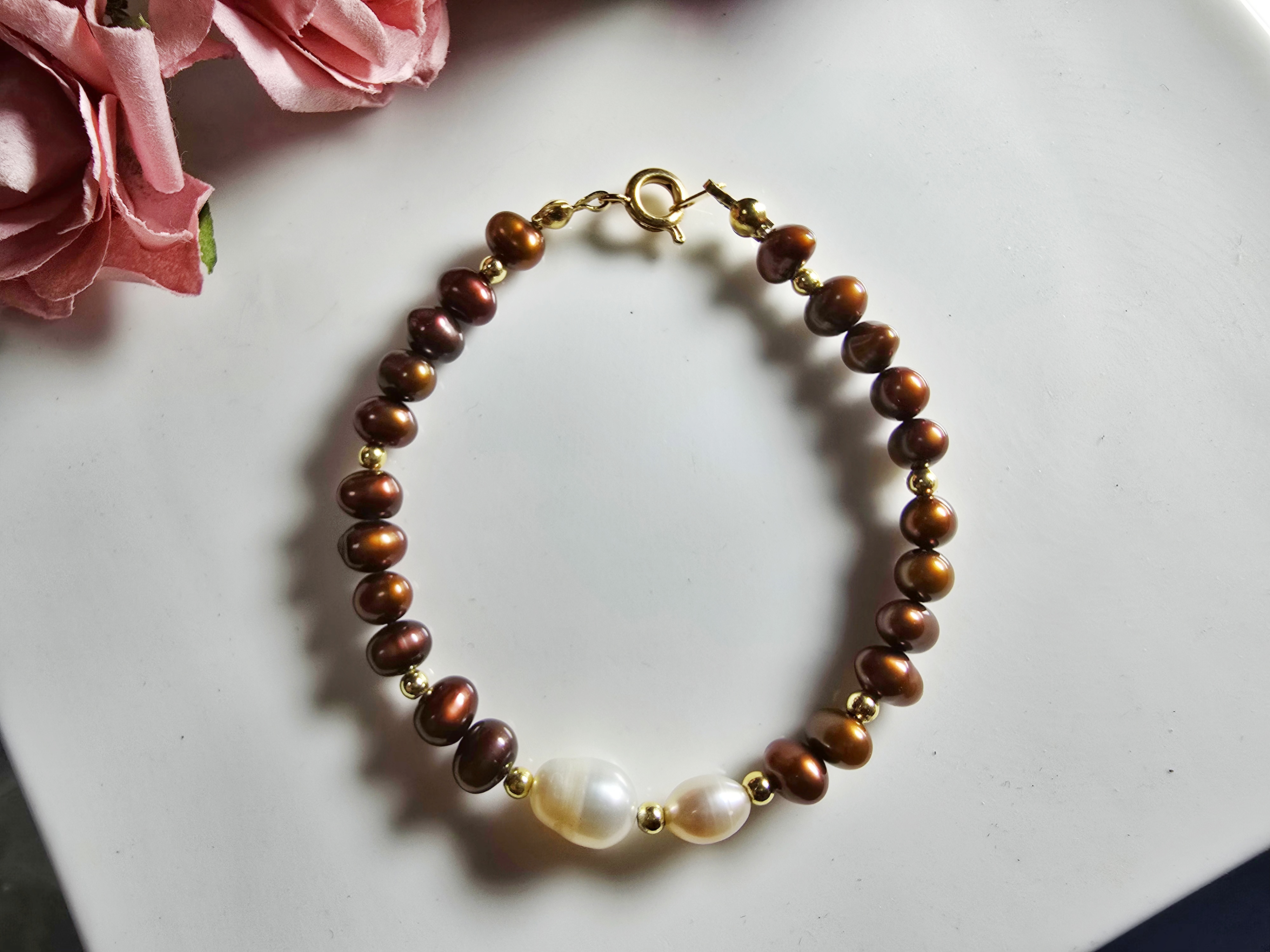 FWP0125-4  天然珍珠復古手鏈