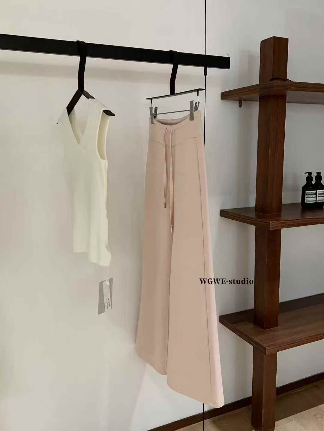 1710 DRAWSTRING WAIST MAXI PANTS 抽绳休闲太空棉长裤