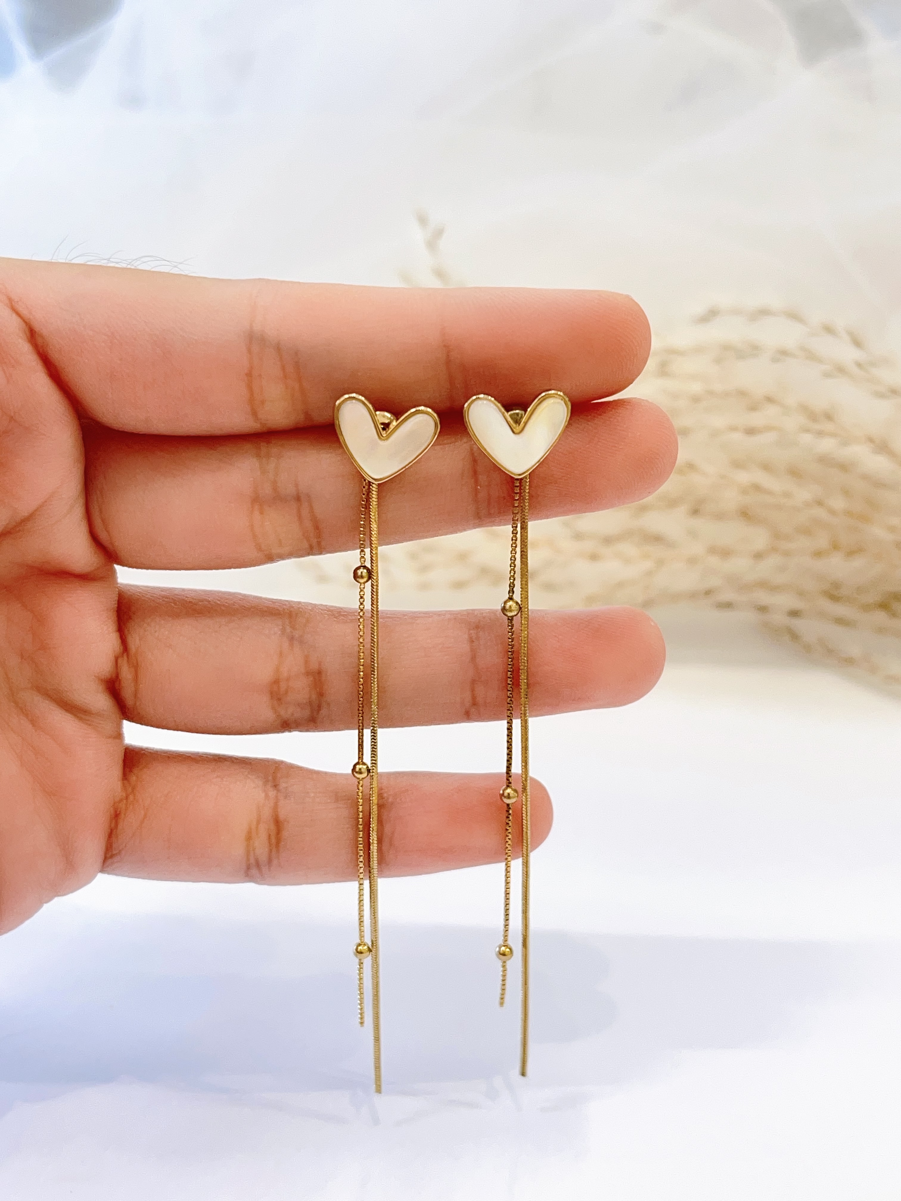 质感简约爱心流苏耳环