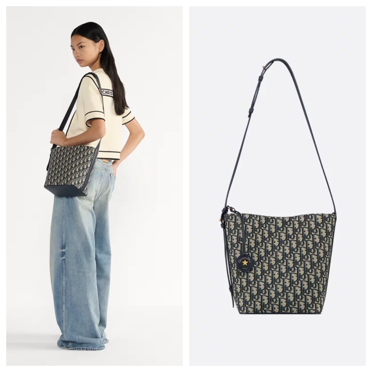 【正品级】Dior star Oblique 緹花水桶 連專櫃禮盒 