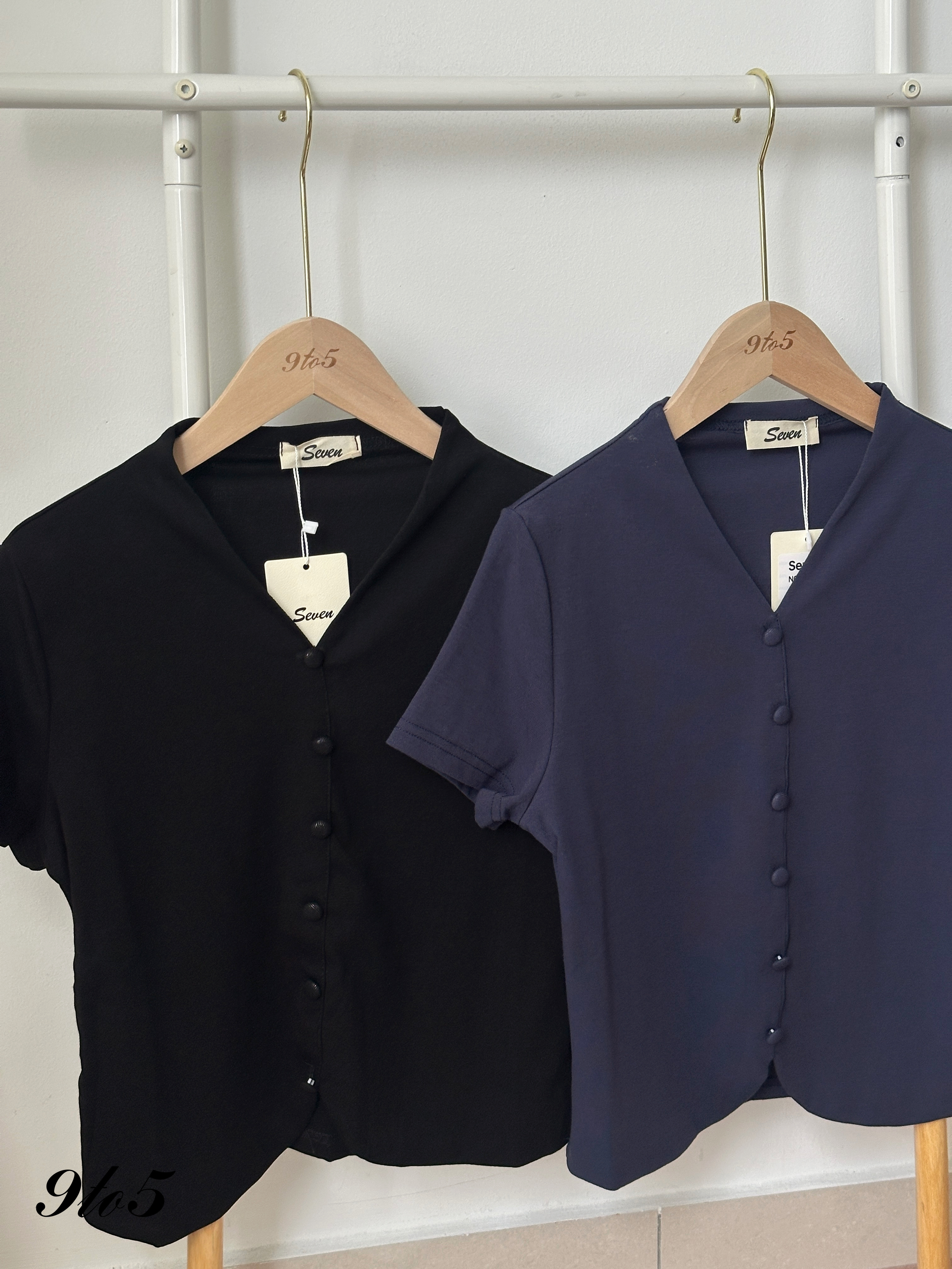 T4447 V Neck Waisted Top - 4 Colors 