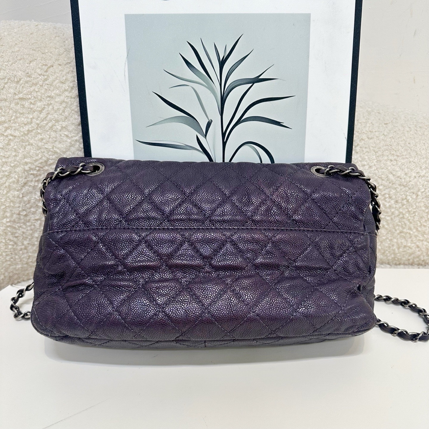 【預訂貨品】鐳射16開 Chanel 紫色cf jumb機場包