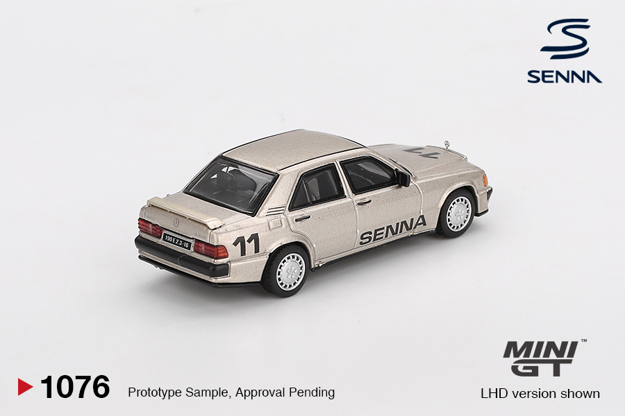 Mini GT 1/64 Mercedes-Benz 190 E 2.3-16 #11 Ayrton Senna 1984 Nürburgring Race of Champions w/ Figure - MGT01076-L