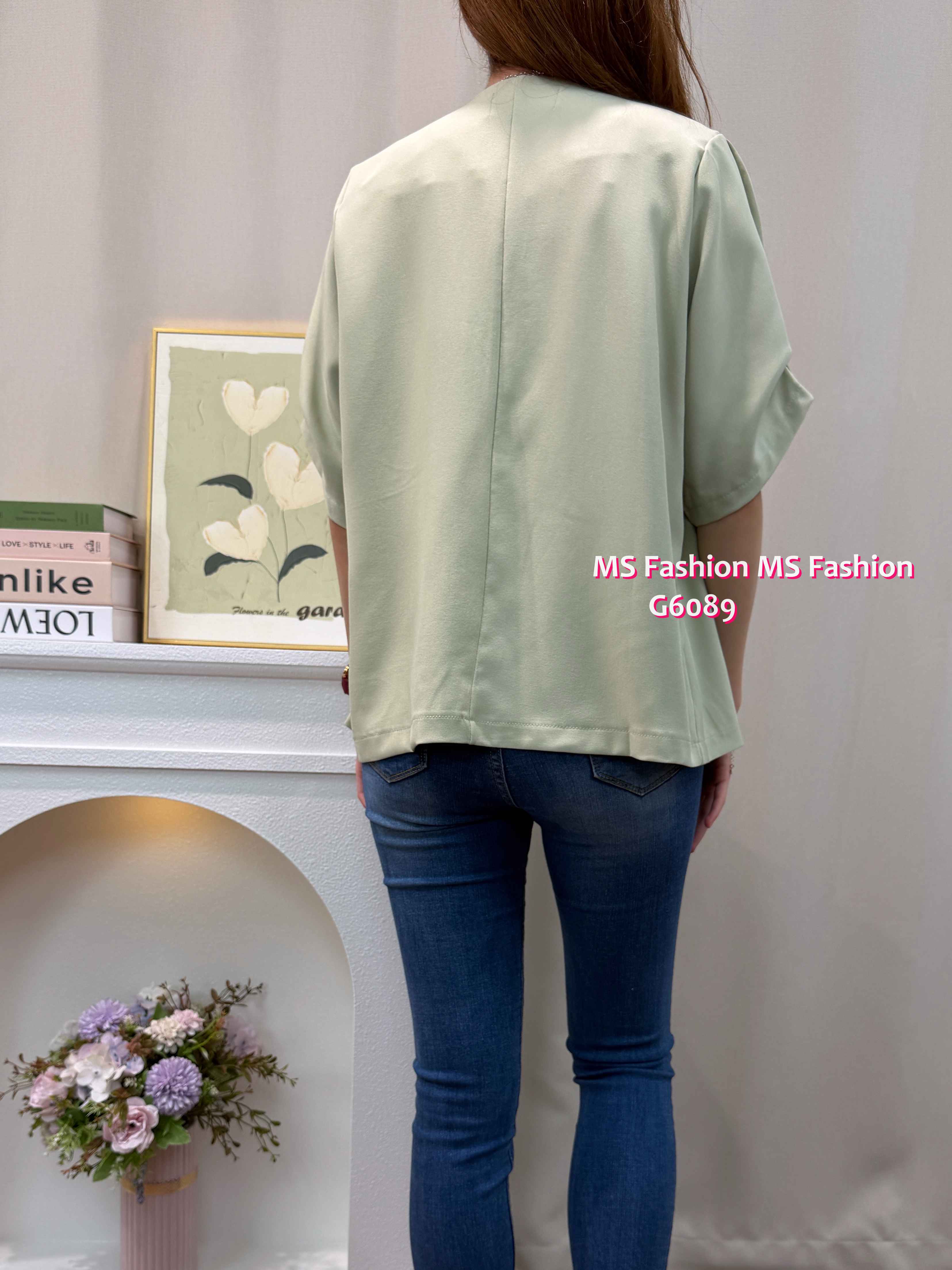 G6189 韓國🇰🇷單鈕短袖薄外套