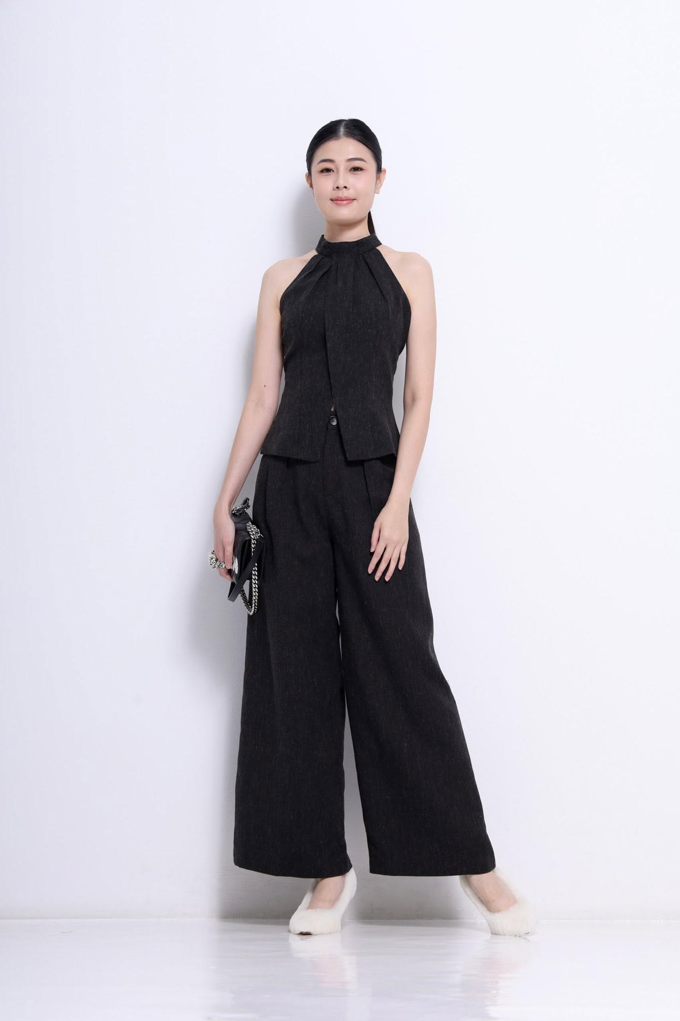 CB2713 LINEN BLEND CUT IN FIT TOP