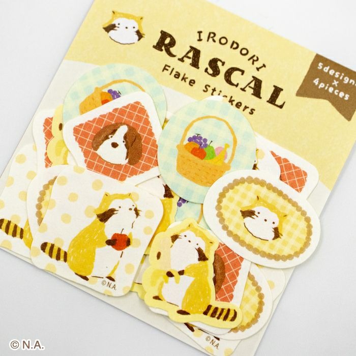 現貨｜IRODORI RASCAL 小浣熊 日本製 和紙貼紙 (水果 QSA360)