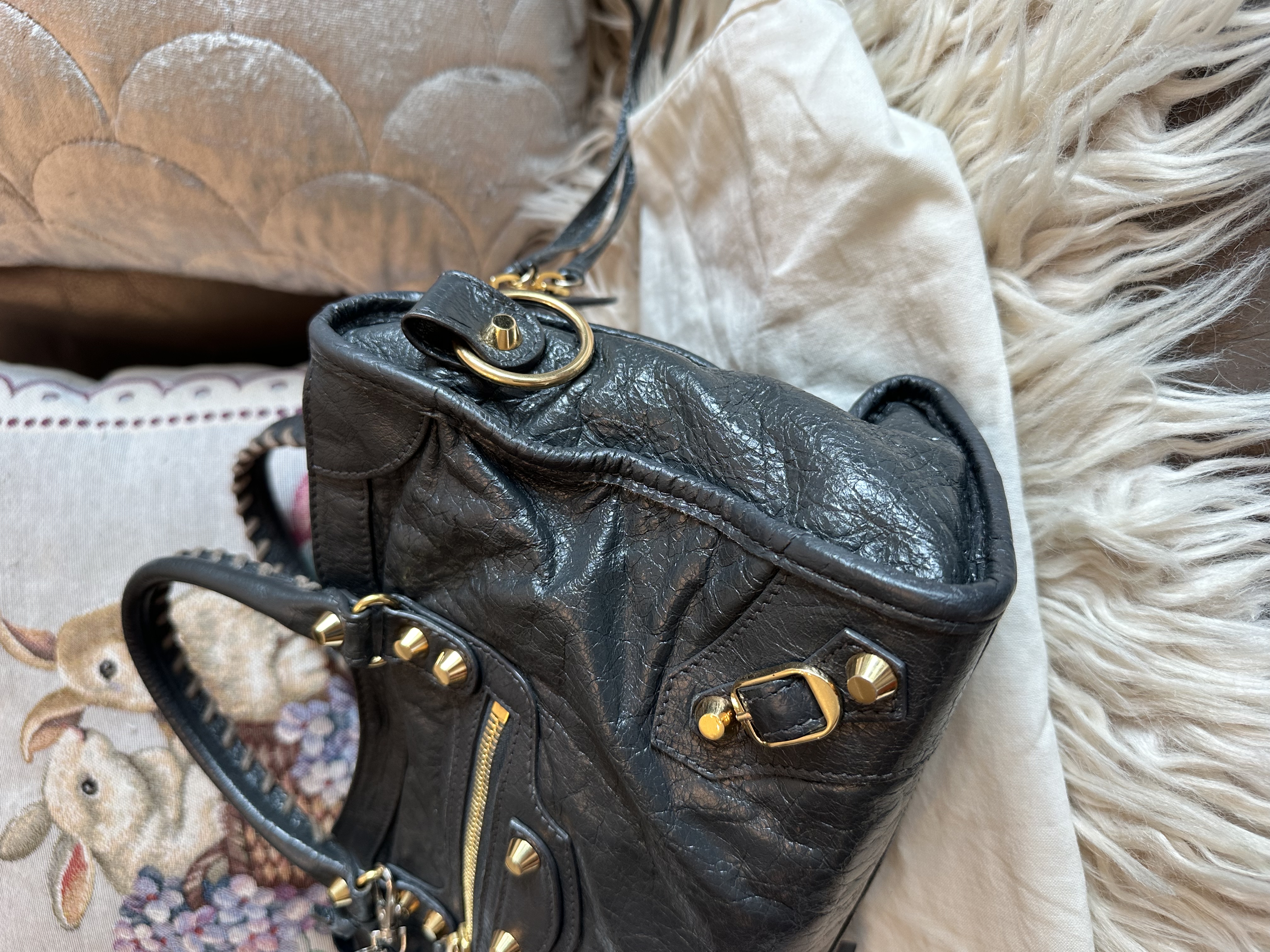 balenciaga dark grey city ghw 