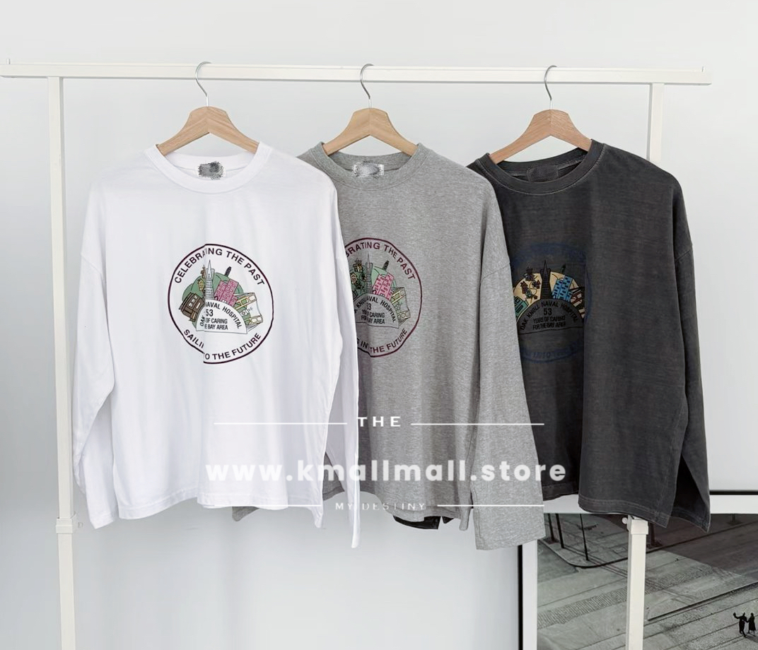 🍂初秋預訂✅ 慵懶感撞色print長Tee