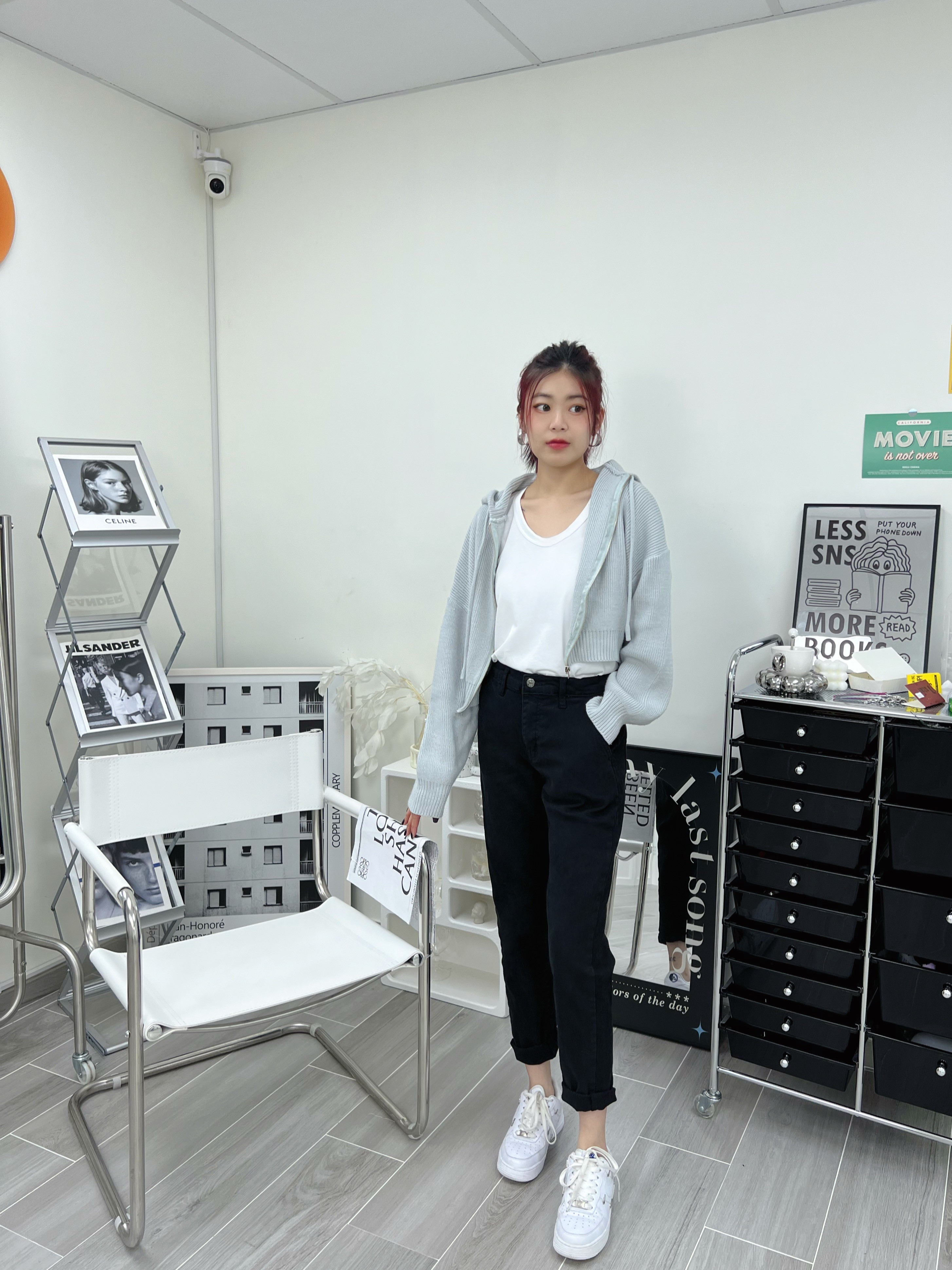 🇰🇷黑色鬆身直腳牛仔褲 (61330) 