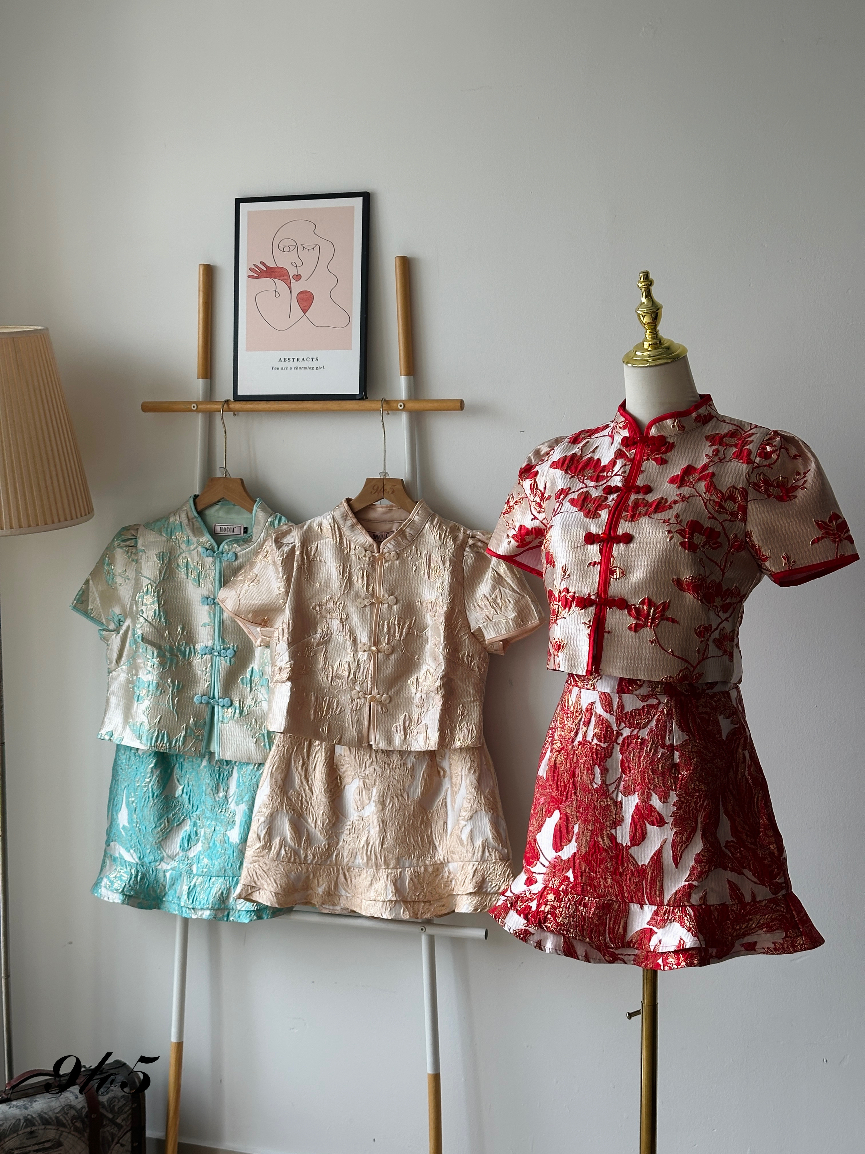 D2319 Cheongsam Matching Set - 3 Colors