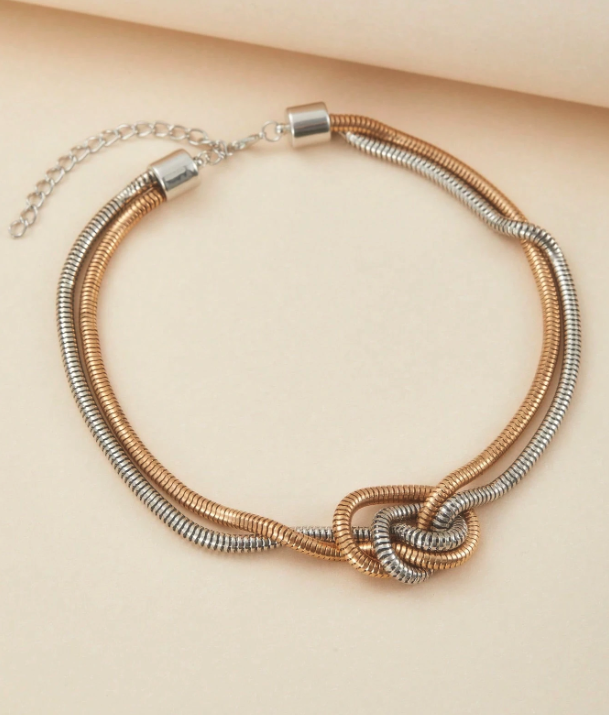 Unity Loop Duo Chrome Necklace