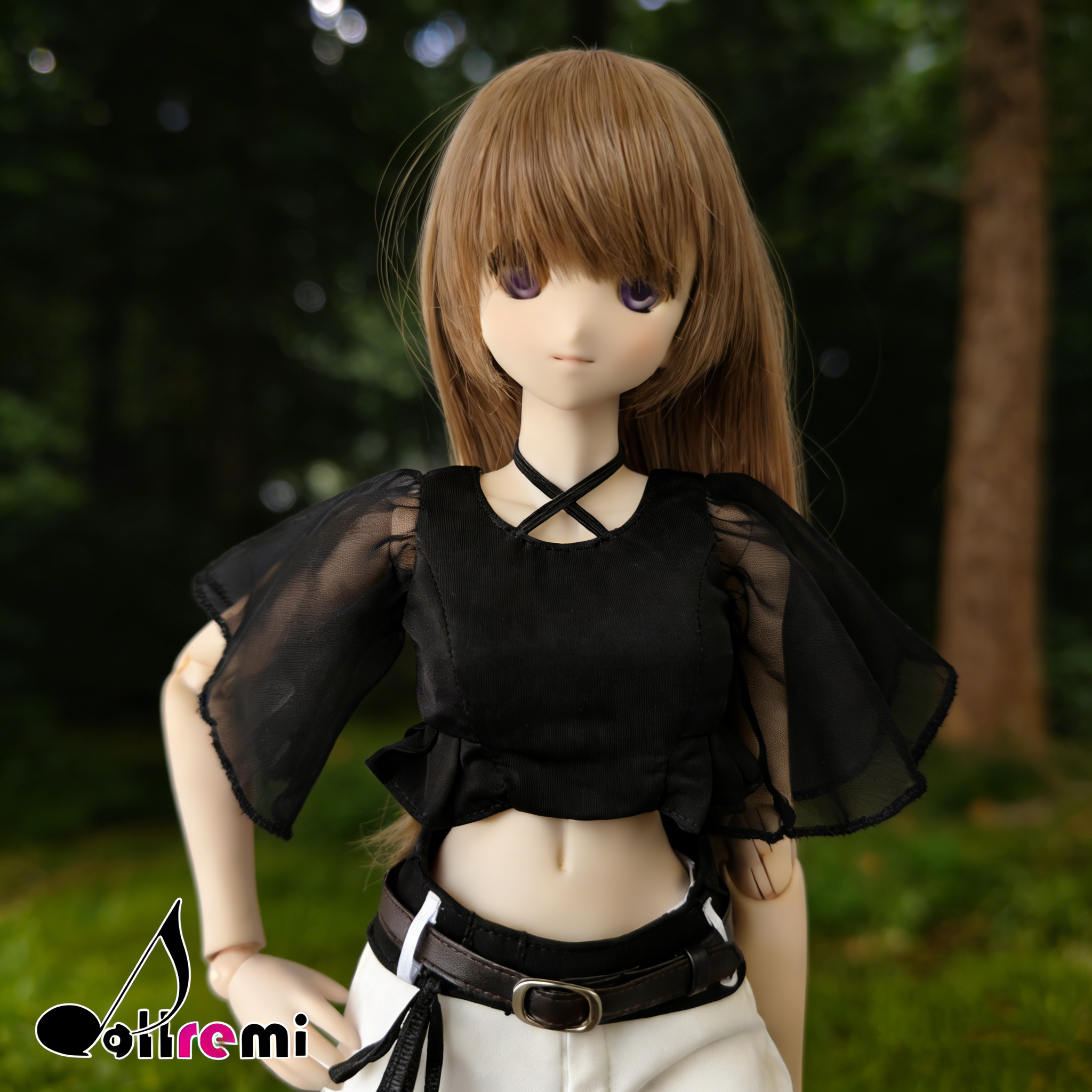 【dollremi】(DD0917D) 蝴蝶袖短款上衣 Crop top with butterfly sleeves