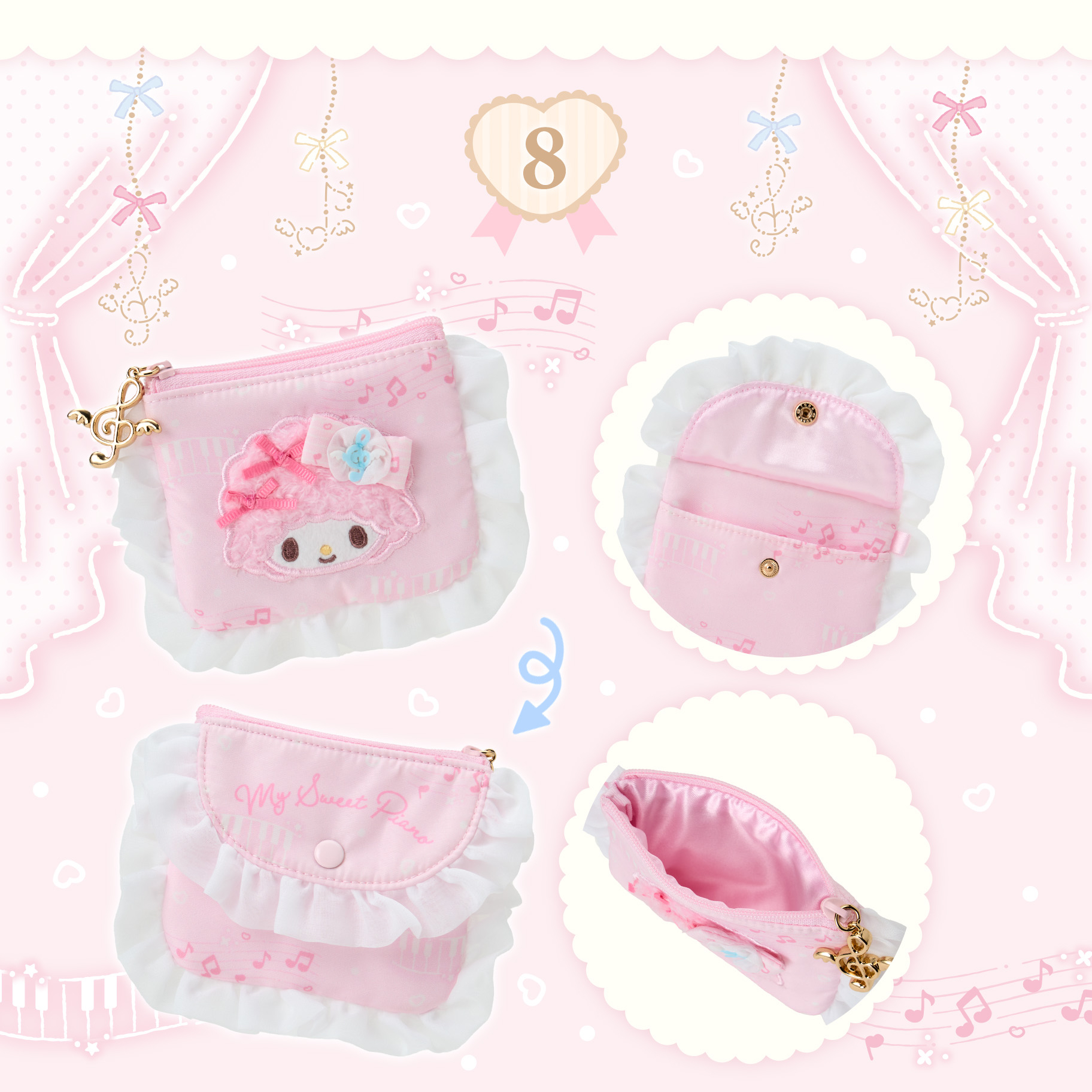 日本預訂📍日本Sanrio Piano鋼琴表演系列 - 公仔/吊飾/手袋/化妝袋/鏡子/髮帽 3/7日本開售