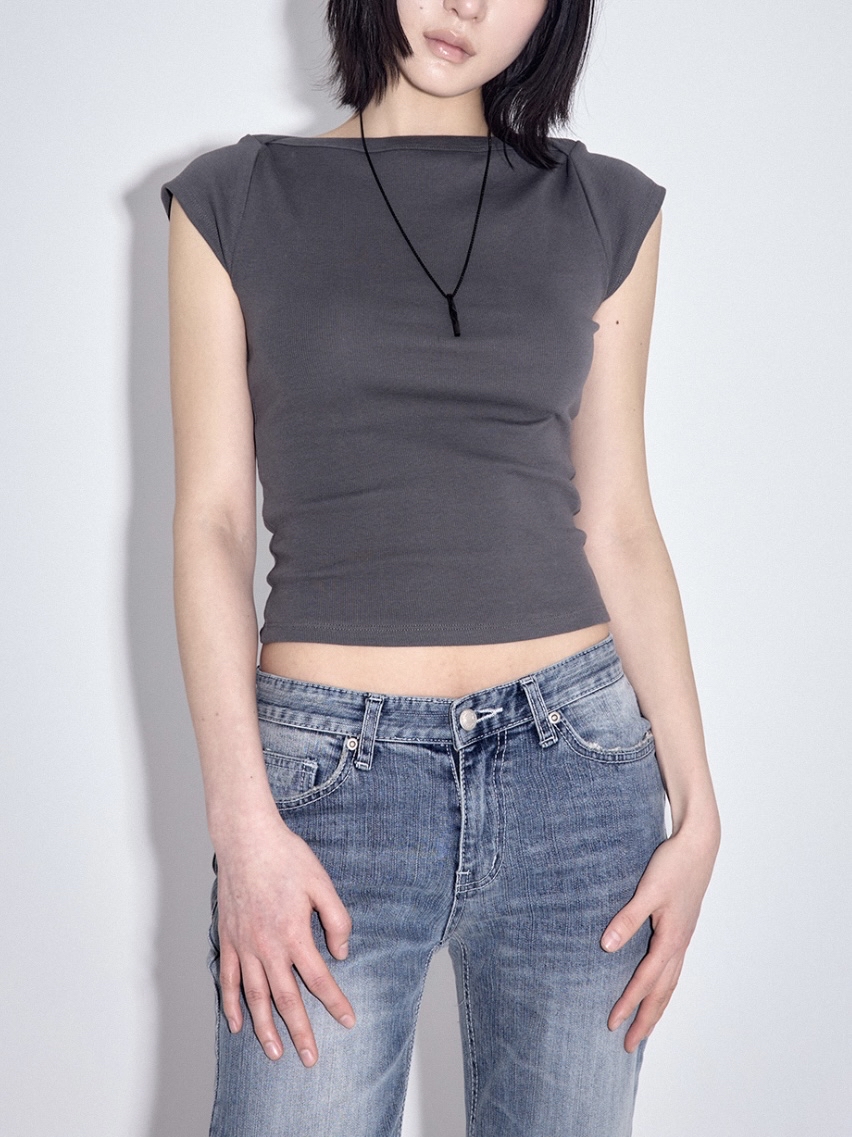 Low-Rise Distressed Bootcut Denim