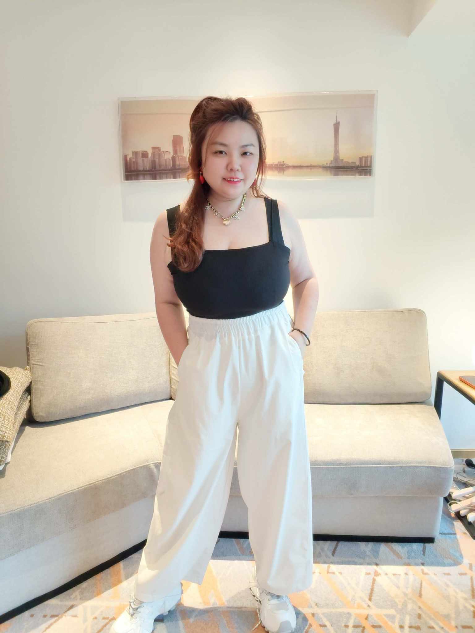 YCH04 1908 大码简约款阔腿长裤