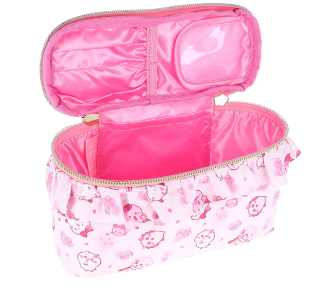 日本限定 Chiikawa 櫻花荷葉邊手提化妝包