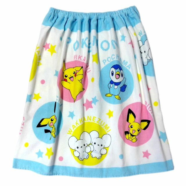 日本直送 Pokémon 寶可夢圖案裹巾 純棉沙灘浴巾 (60×115cm)
