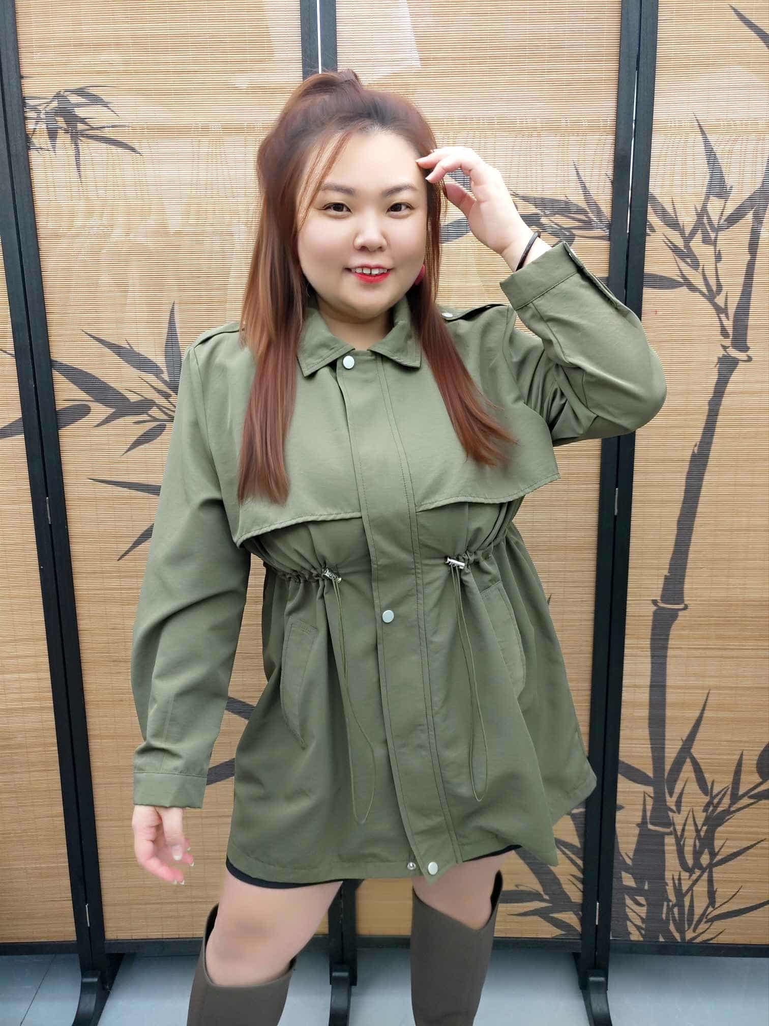 DDF06 8397(B12) 抽绳收腰风衣外套