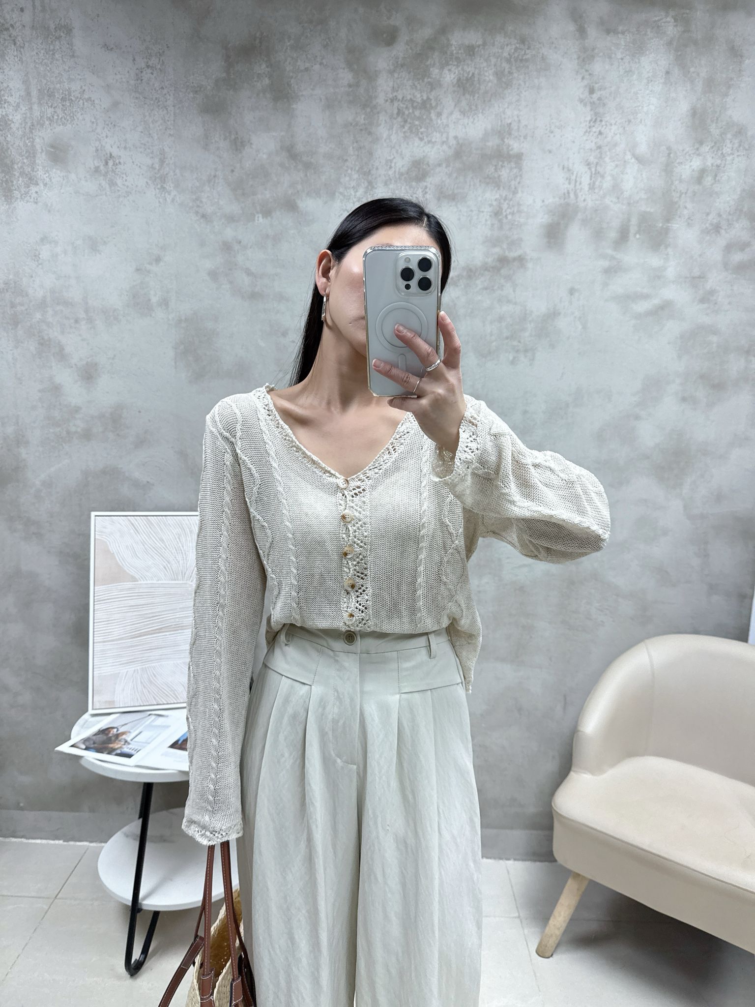 C09 V領織紋外套