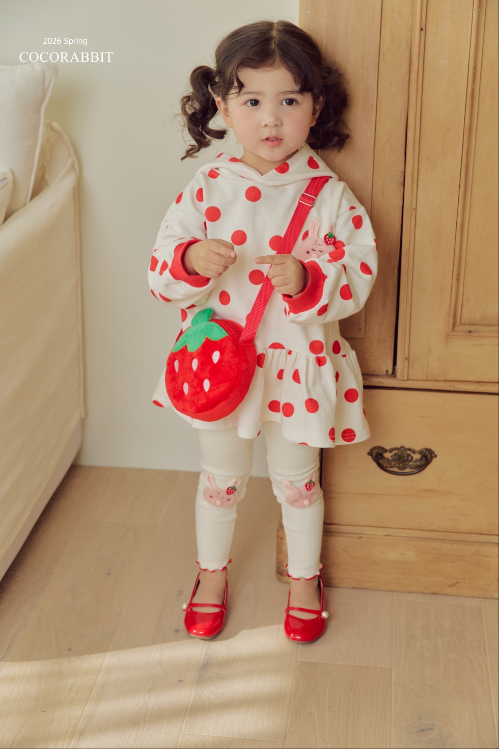 波點連身裙 / 兔仔 Legging