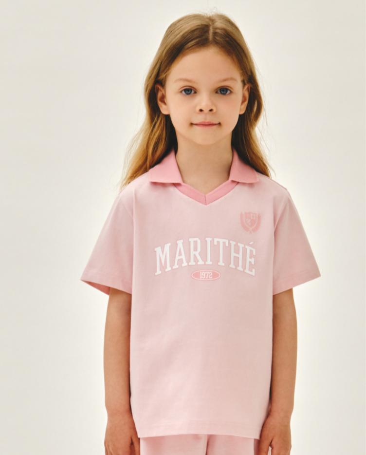 Ⓜ️ fg kids款 open collar TEE 折扣優惠 白/blue Size 110-150