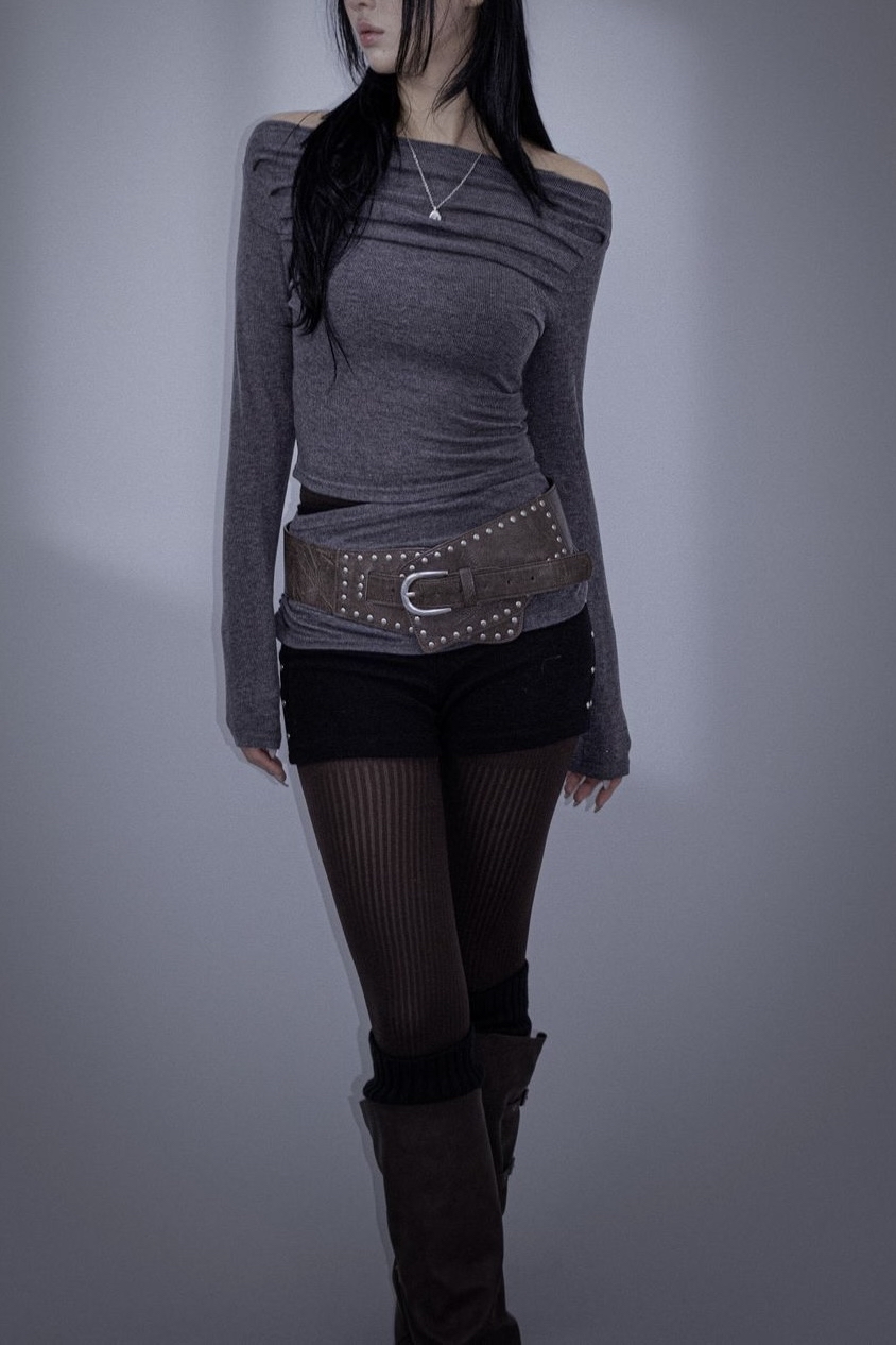 Cutout Off-Shoulder Ruched Top