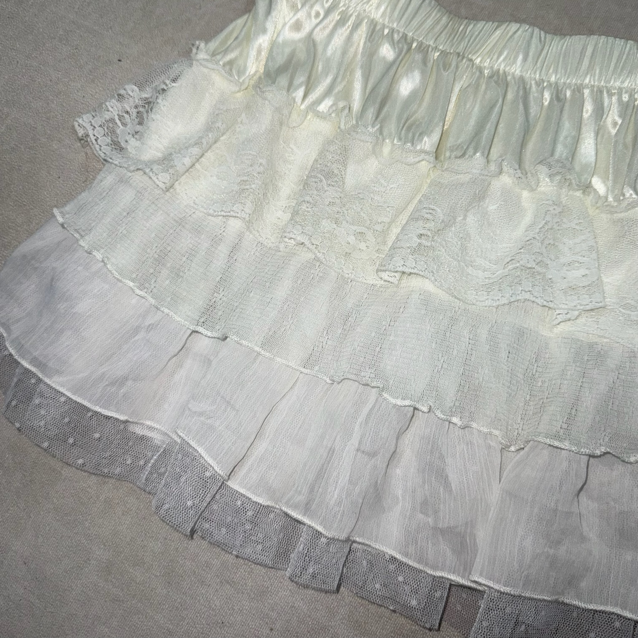 White Lace Layered Skirt