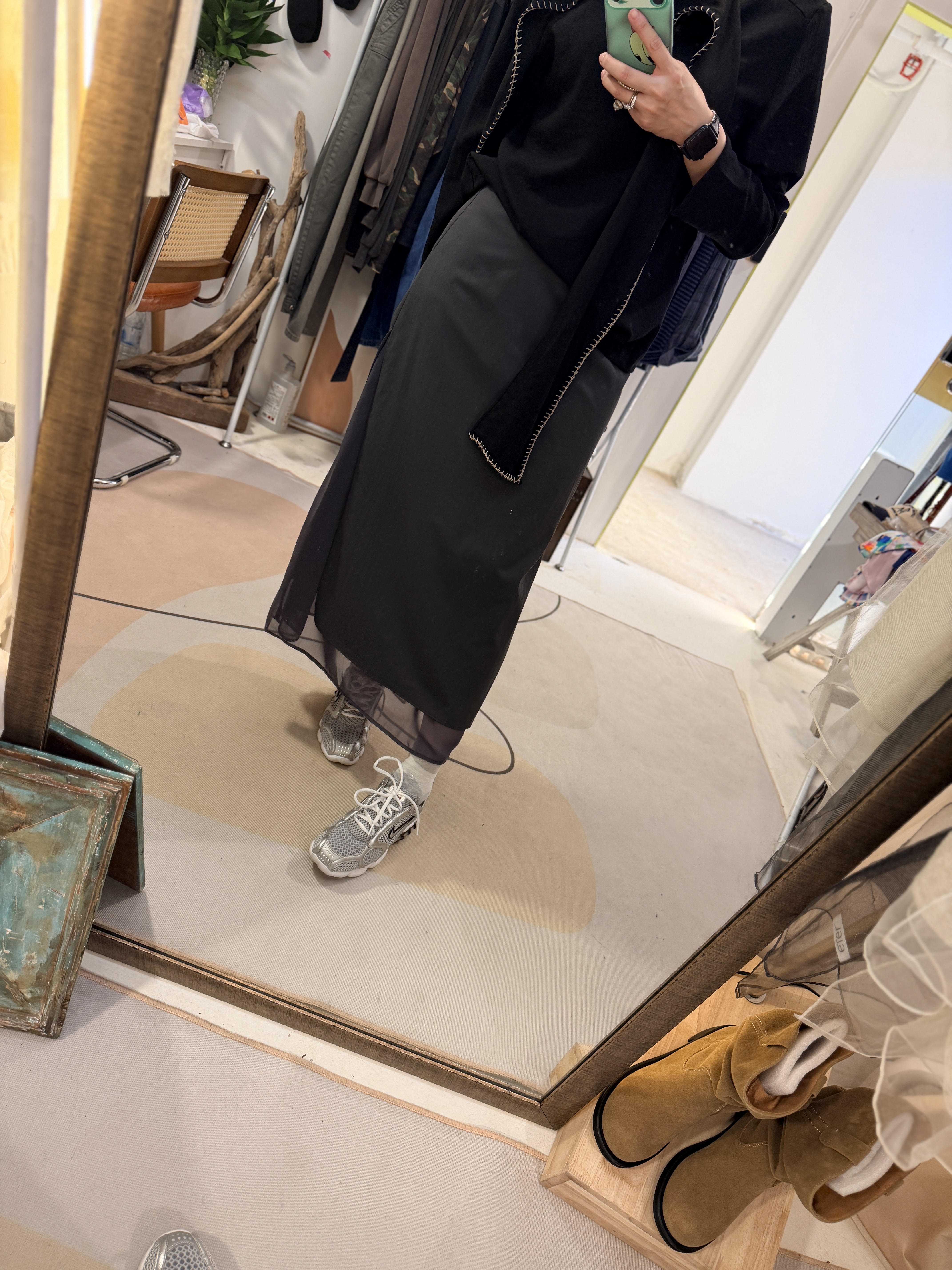 Layering see-though skirt