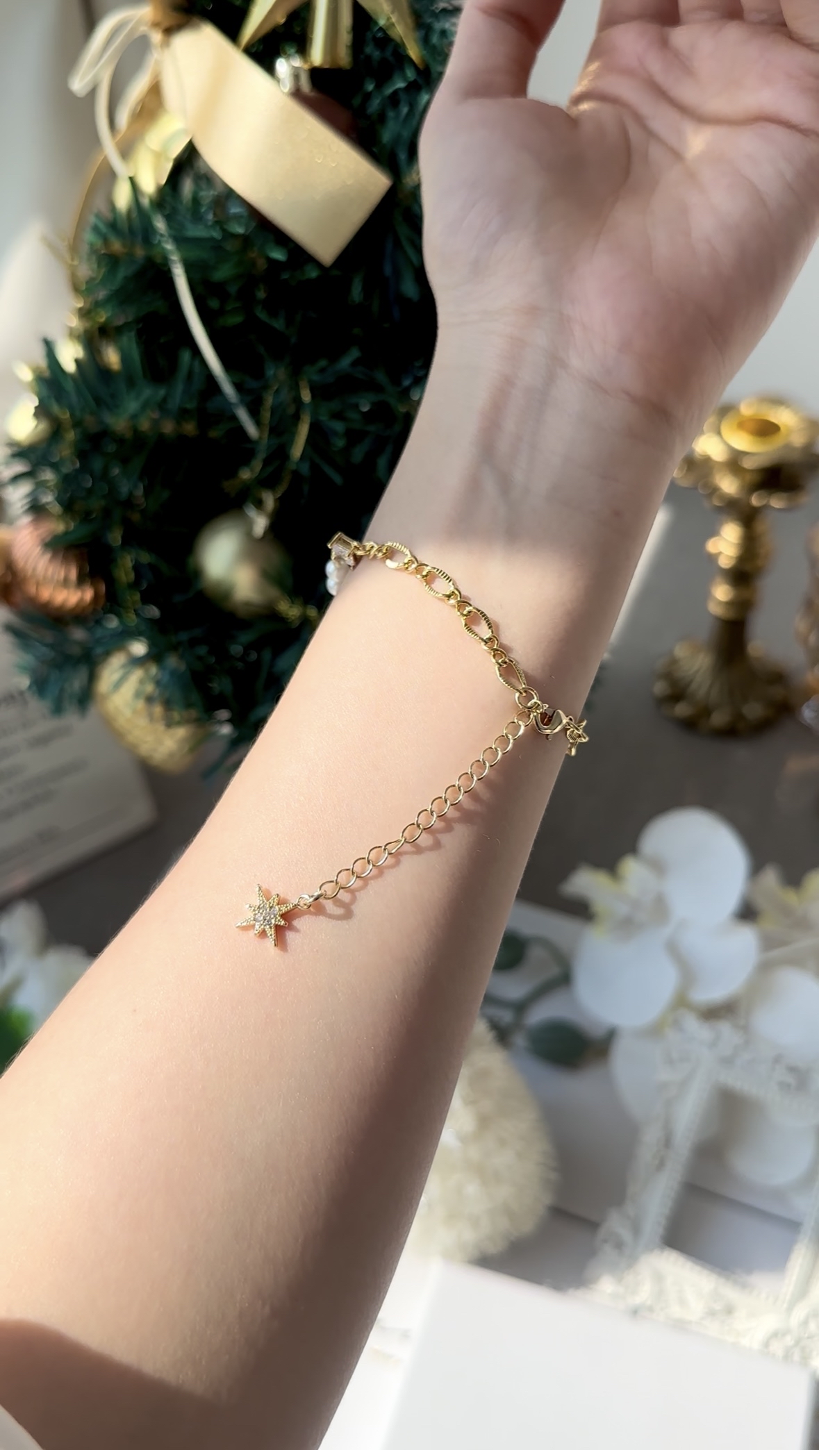 珍珠雪花手鏈✨