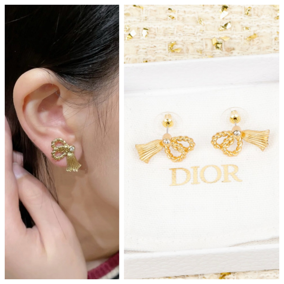 Dior 金色鈴鐺耳環