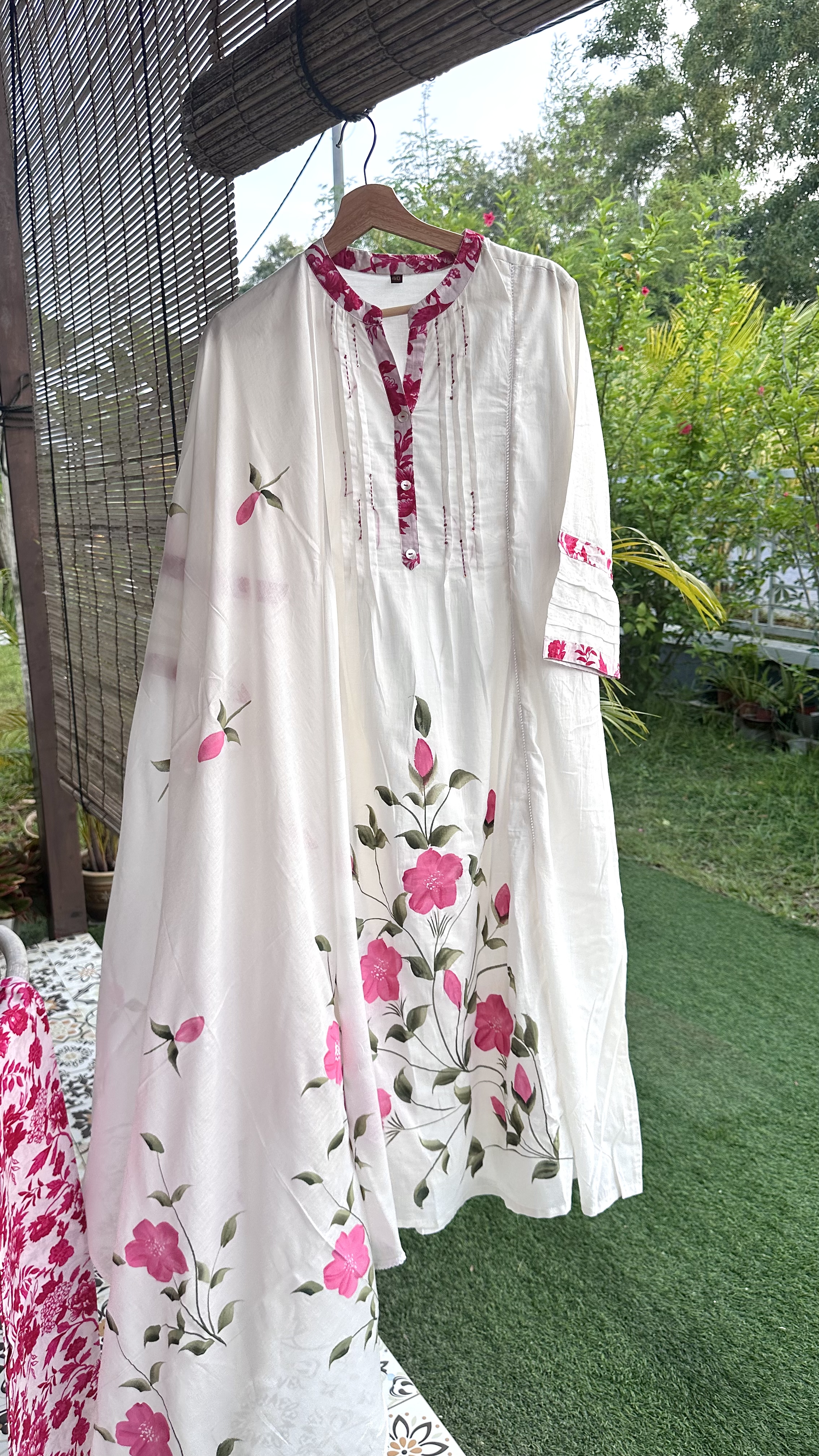 Pure Cotton Handpainted Kurta set with