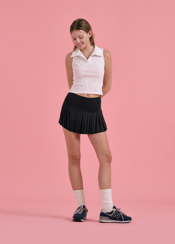 預購_Open Collar Ribbed Sleeveless by Conch