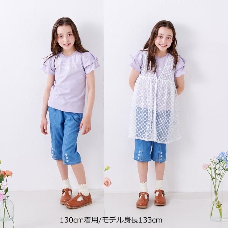 🆕【⭐訂購⭐】🇯🇵日本直送🌀花卉刺繡 / 蕾絲 開叉下擺 6分褲［2款選］🌀 [ELFA-0070][260708]