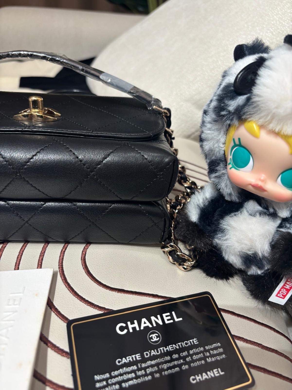 Chanel Top Handle 黑色金扣Crossbody Bag 100%Authentic, 95%New ✅收據✅Card✅Dust bag✅Box