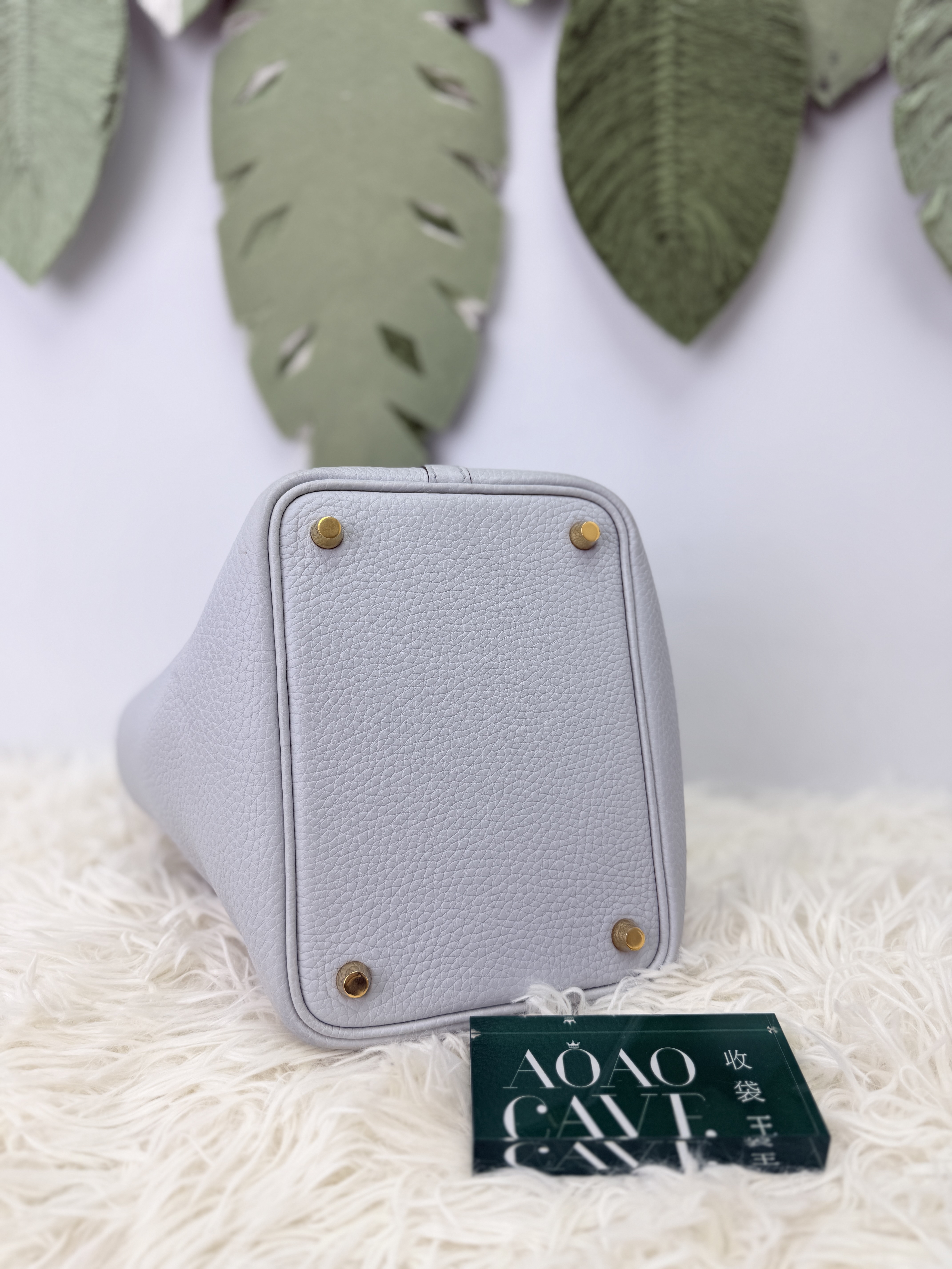 Hermes 🤍PRE OWNED P18 菜籃子 Y stamp baby blue 聖杯藍 有塵袋🩵