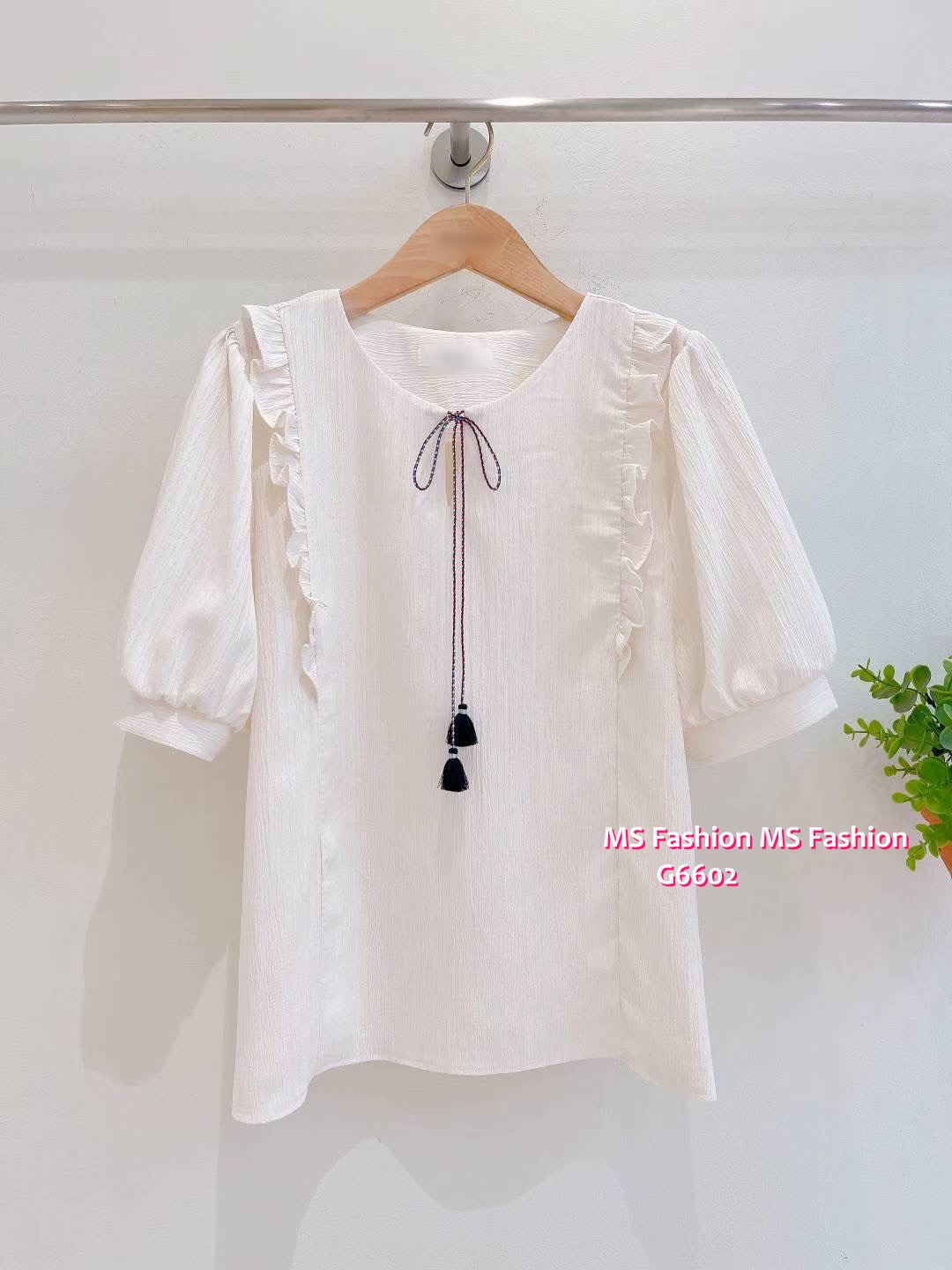 G6602 靚料肩ruffle top