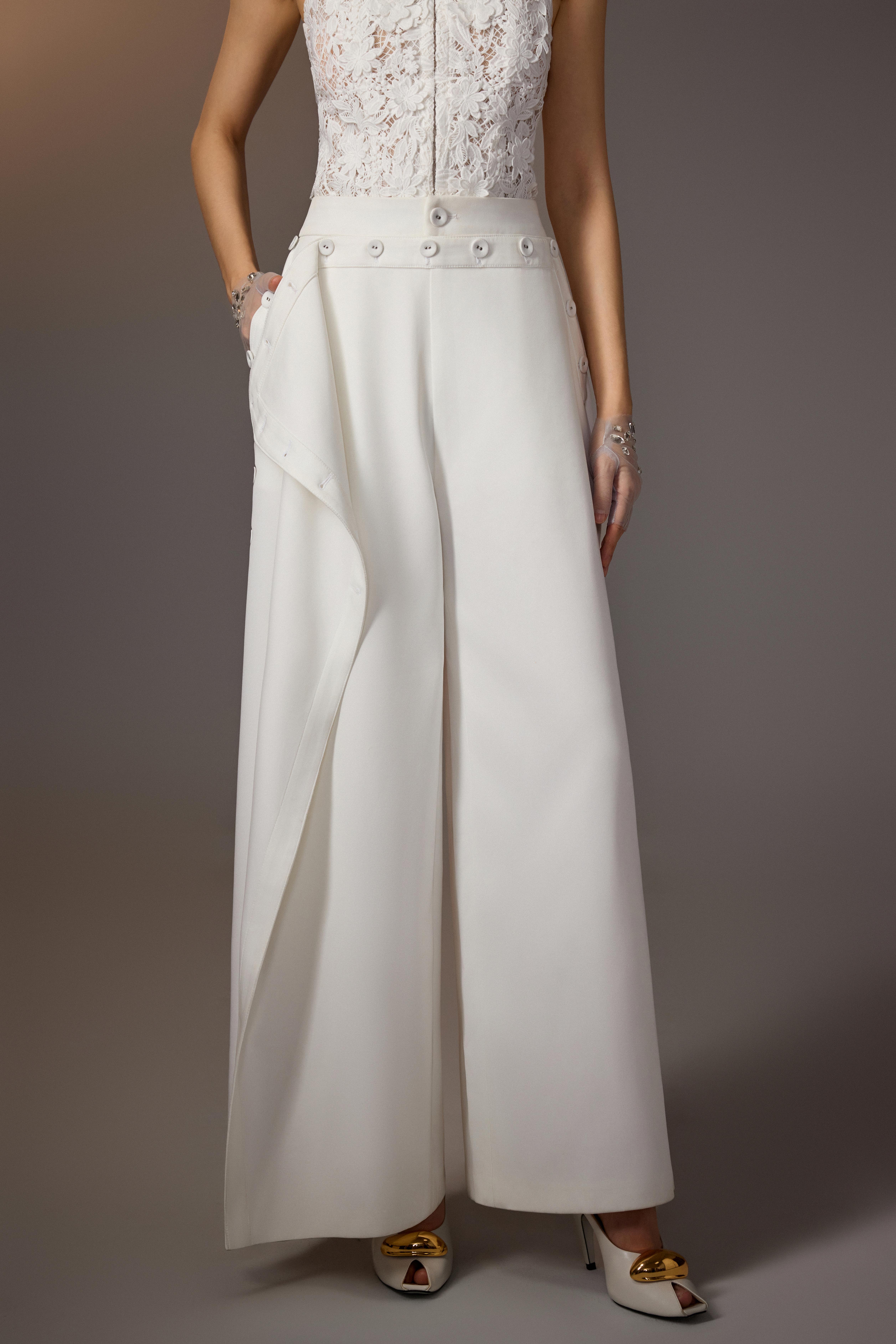 Layered Buttons Pants