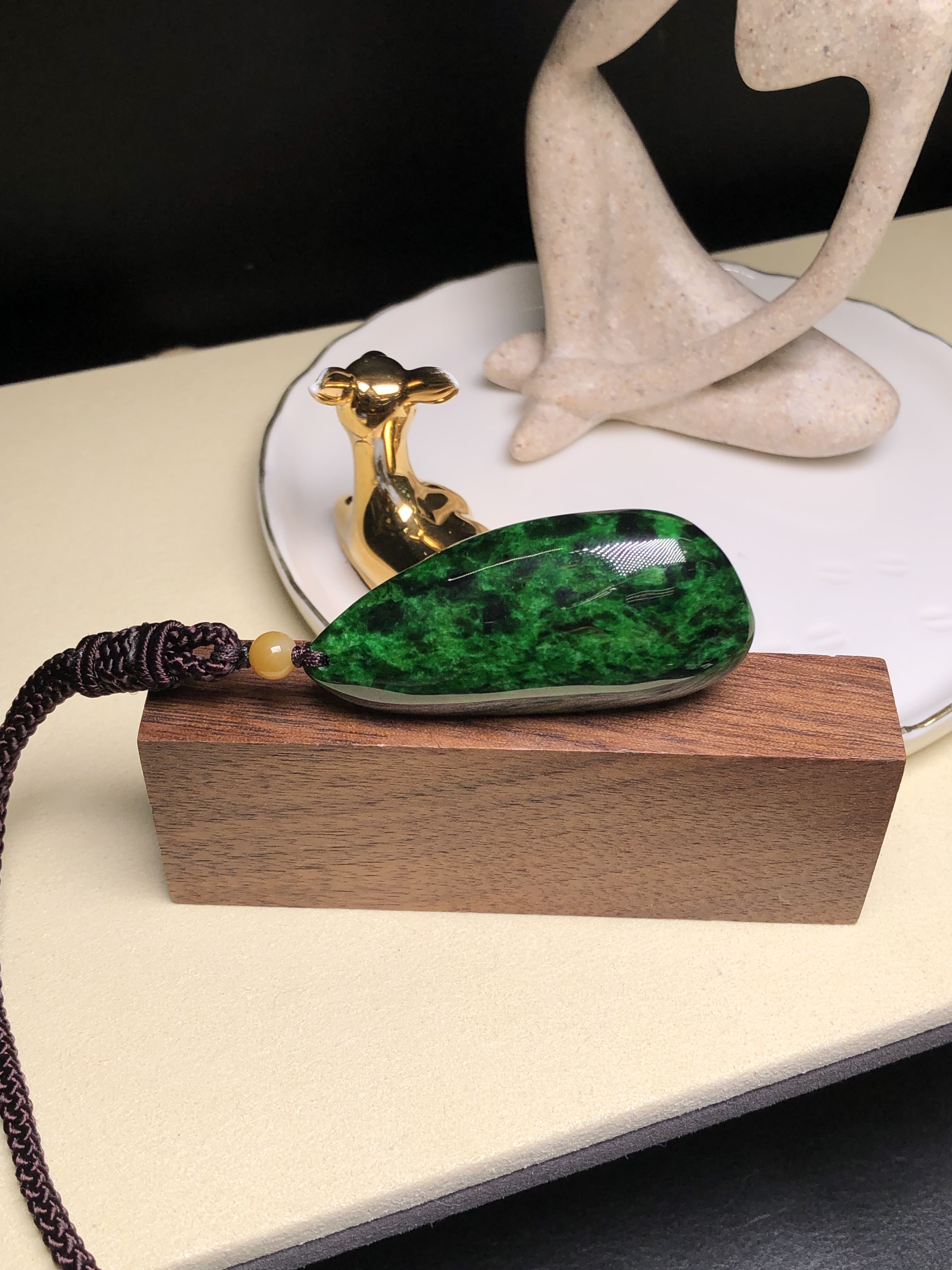 花青原石吊墜 B08122